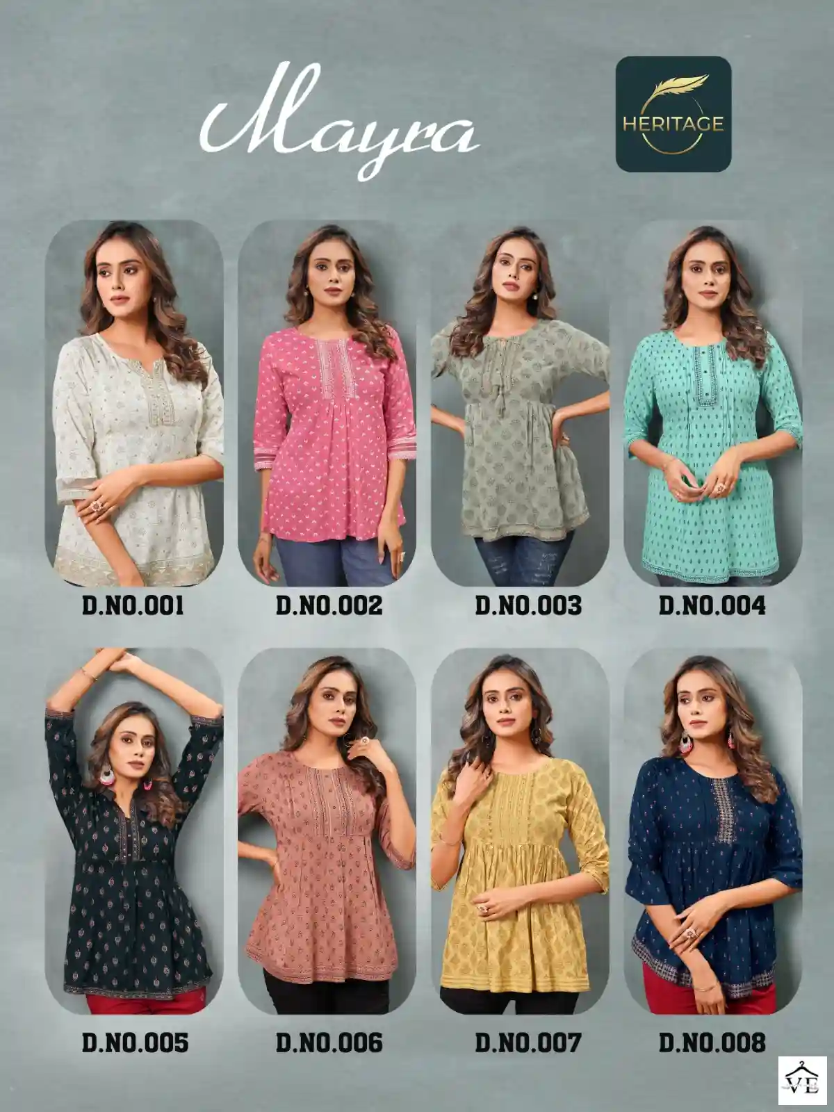 Heritage Mayra Rayon Wholesale Short Kurtis Catalog — Wholesale Kurtis, MPA wholesale from Surat — view 9