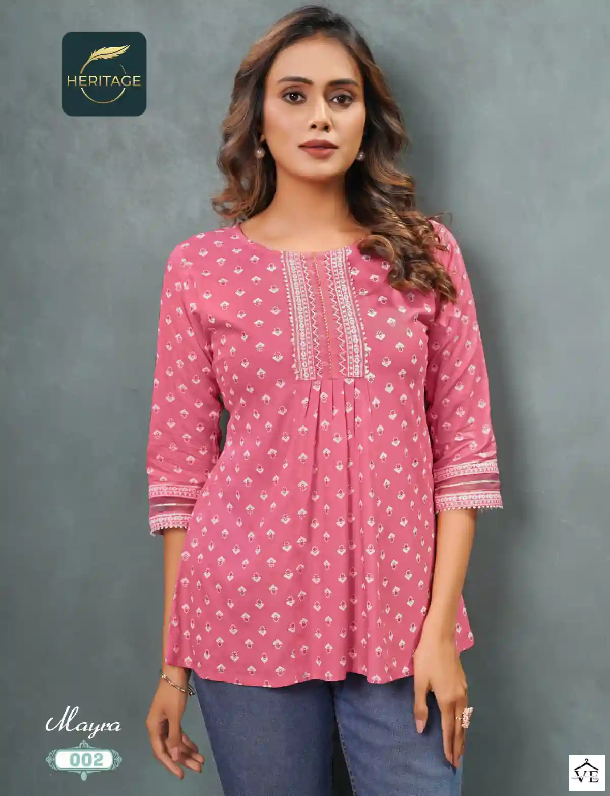 Heritage Mayra Rayon Wholesale Short Kurtis Catalog — Wholesale Kurtis, MPA wholesale from Surat — view 1