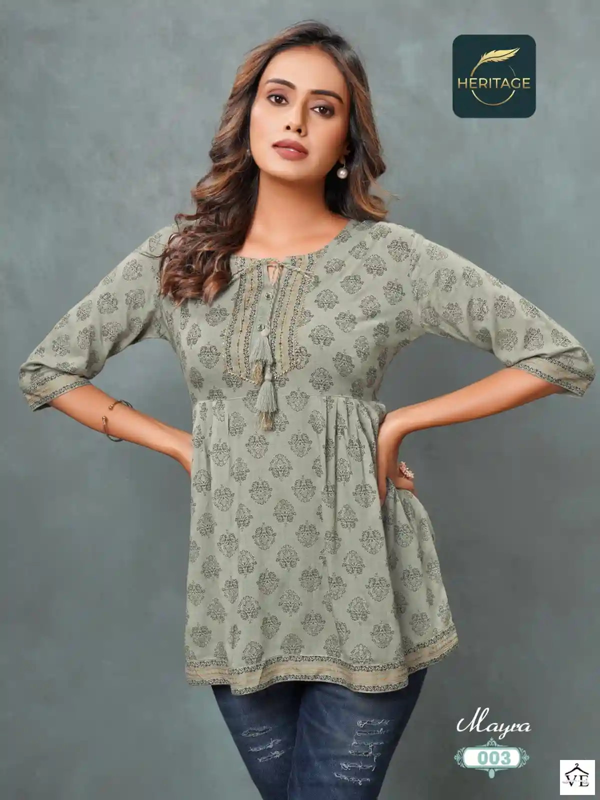 Heritage Mayra Rayon Wholesale Short Kurtis Catalog — Wholesale Kurtis, MPA wholesale from Surat - Gallery Image 4