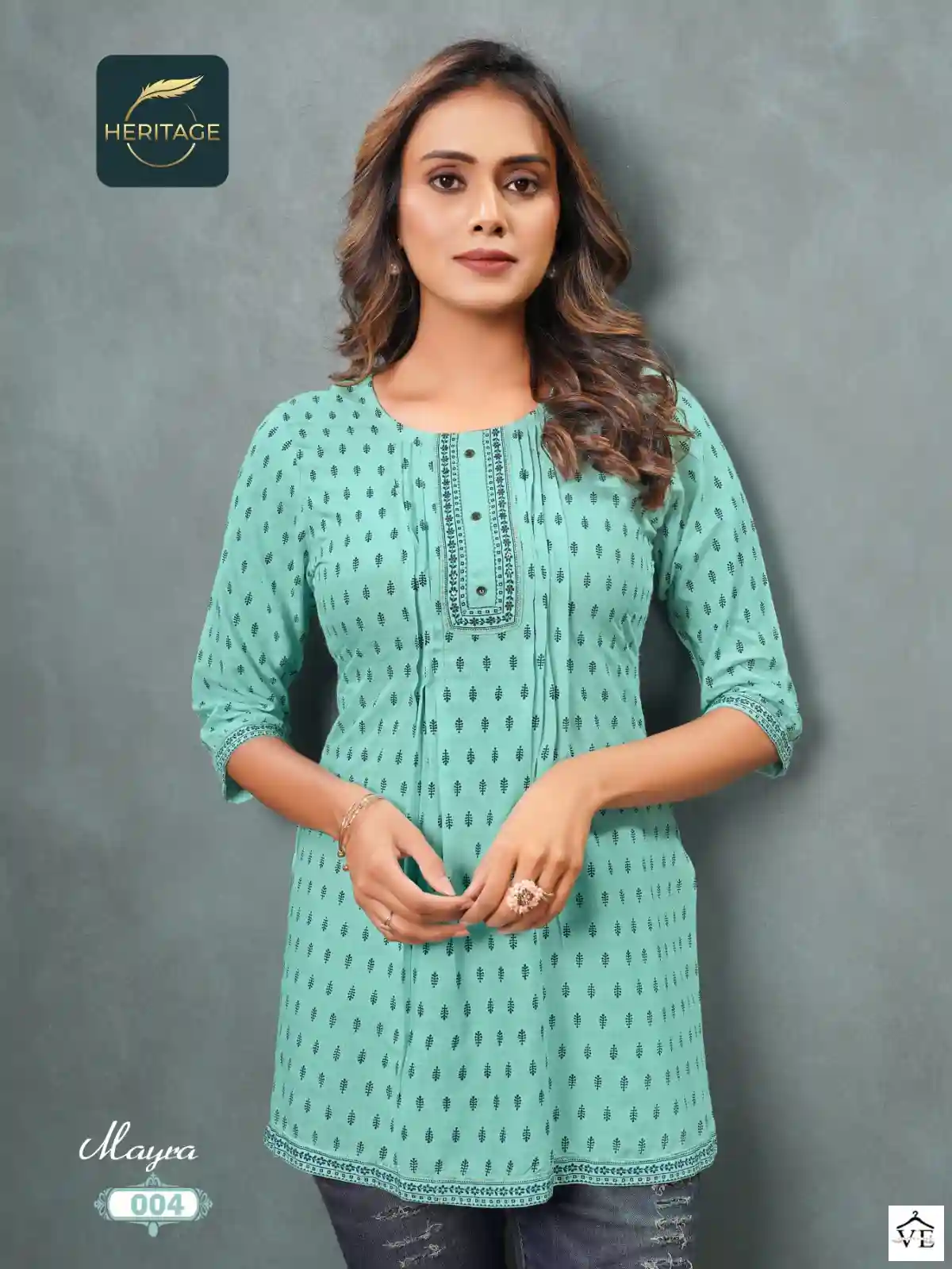 Heritage Mayra Rayon Wholesale Short Kurtis Catalog — Wholesale Kurtis, MPA wholesale from Surat - Gallery Image 5