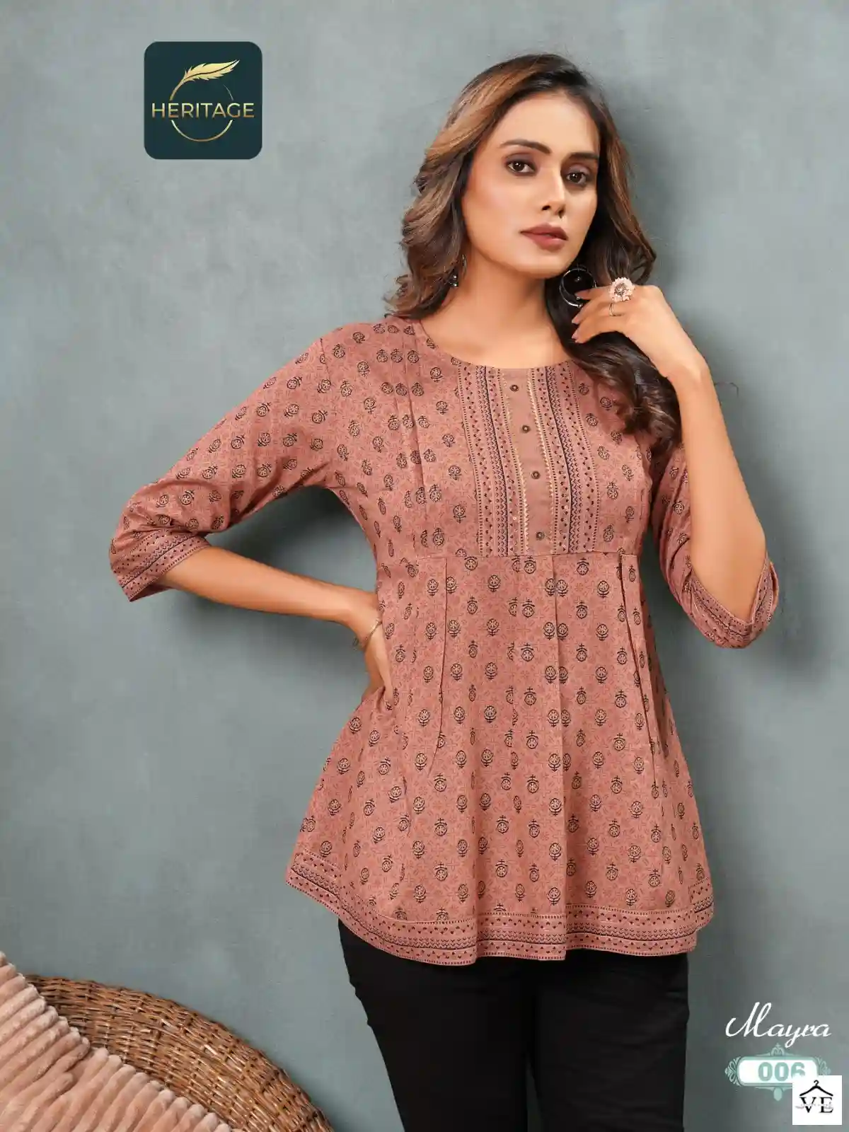 Heritage Mayra Rayon Wholesale Short Kurtis Catalog — Wholesale Kurtis, MPA wholesale from Surat - Gallery Image 6
