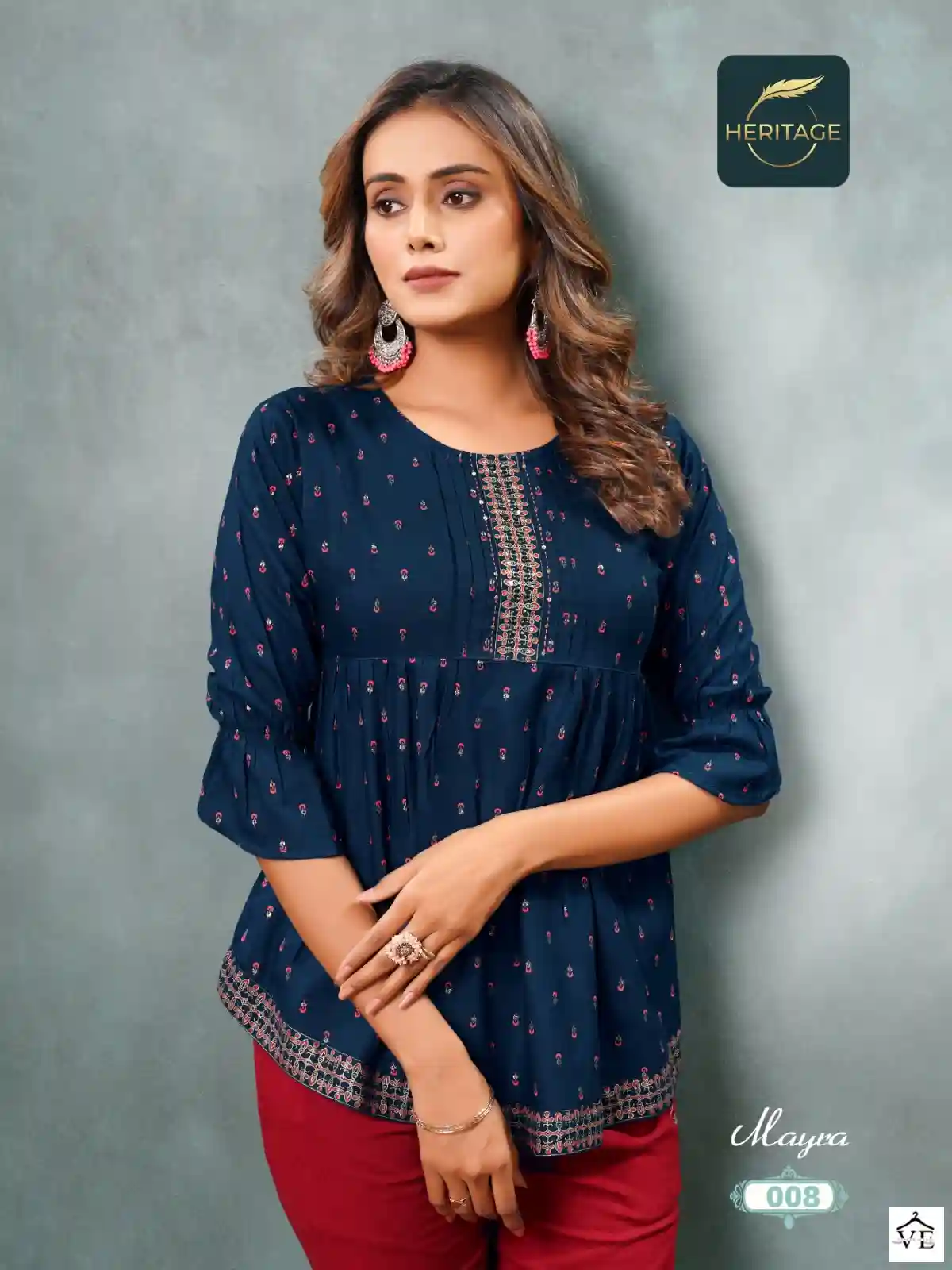 Heritage Mayra Rayon Wholesale Short Kurtis Catalog — Wholesale Kurtis, MPA wholesale from Surat - Gallery Image 8