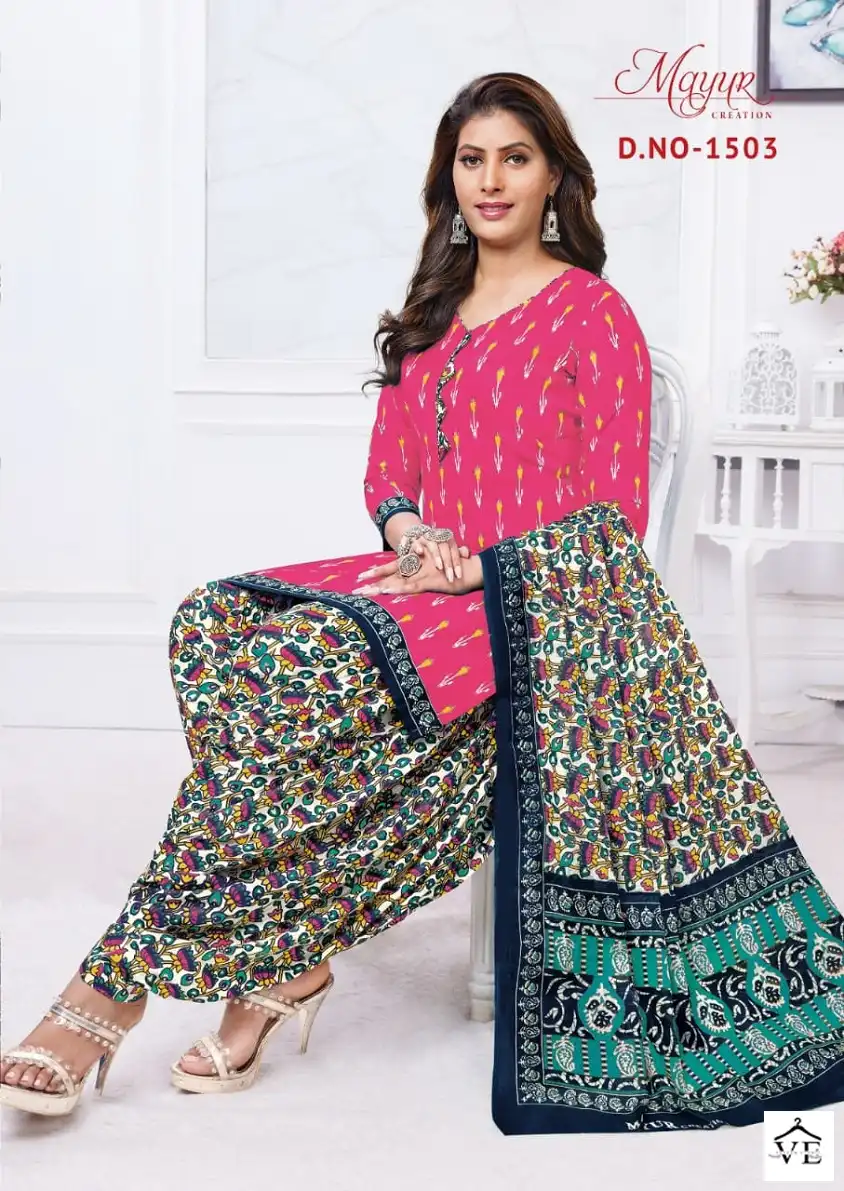 Mayur Ikkat Vol 15 Pure Cotton Wholesale Salwar Suit Catalog — Wholesale Salwar Suits, Mayur Dress wholesale from Surat — Photo 2