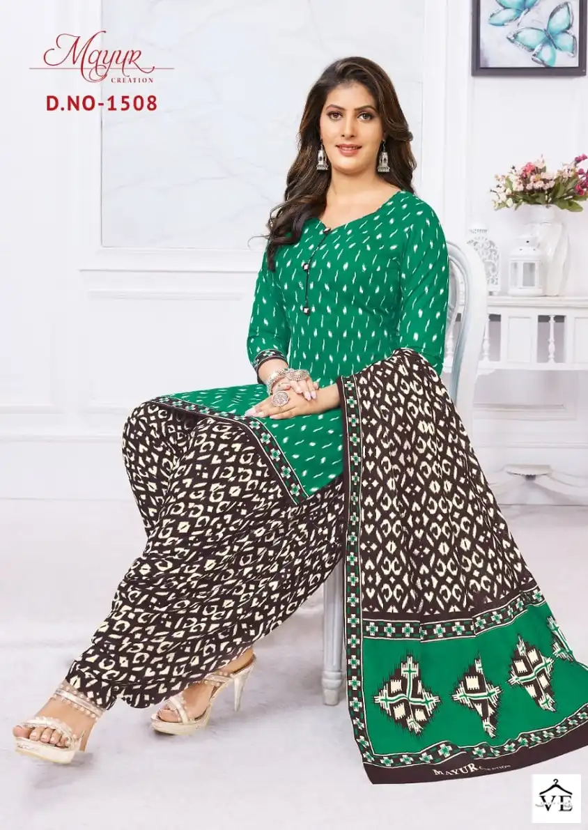 Mayur Ikkat Vol 15 Pure Cotton Wholesale Salwar Suit Catalog — Wholesale Salwar Suits, Mayur Dress wholesale from Surat — Photo 7