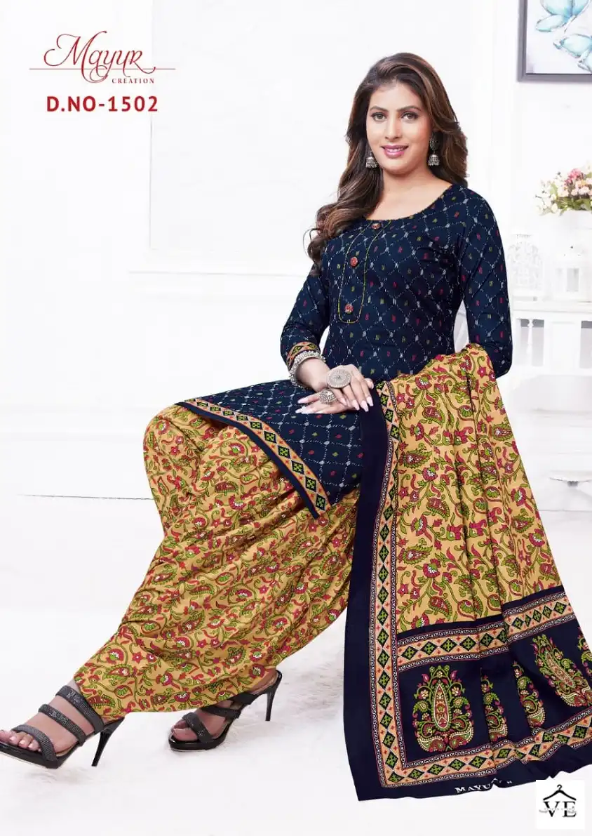 Mayur Ikkat Vol 15 Pure Cotton Wholesale Salwar Suit Catalog — Wholesale Salwar Suits, Mayur Dress wholesale from Surat — Photo 8
