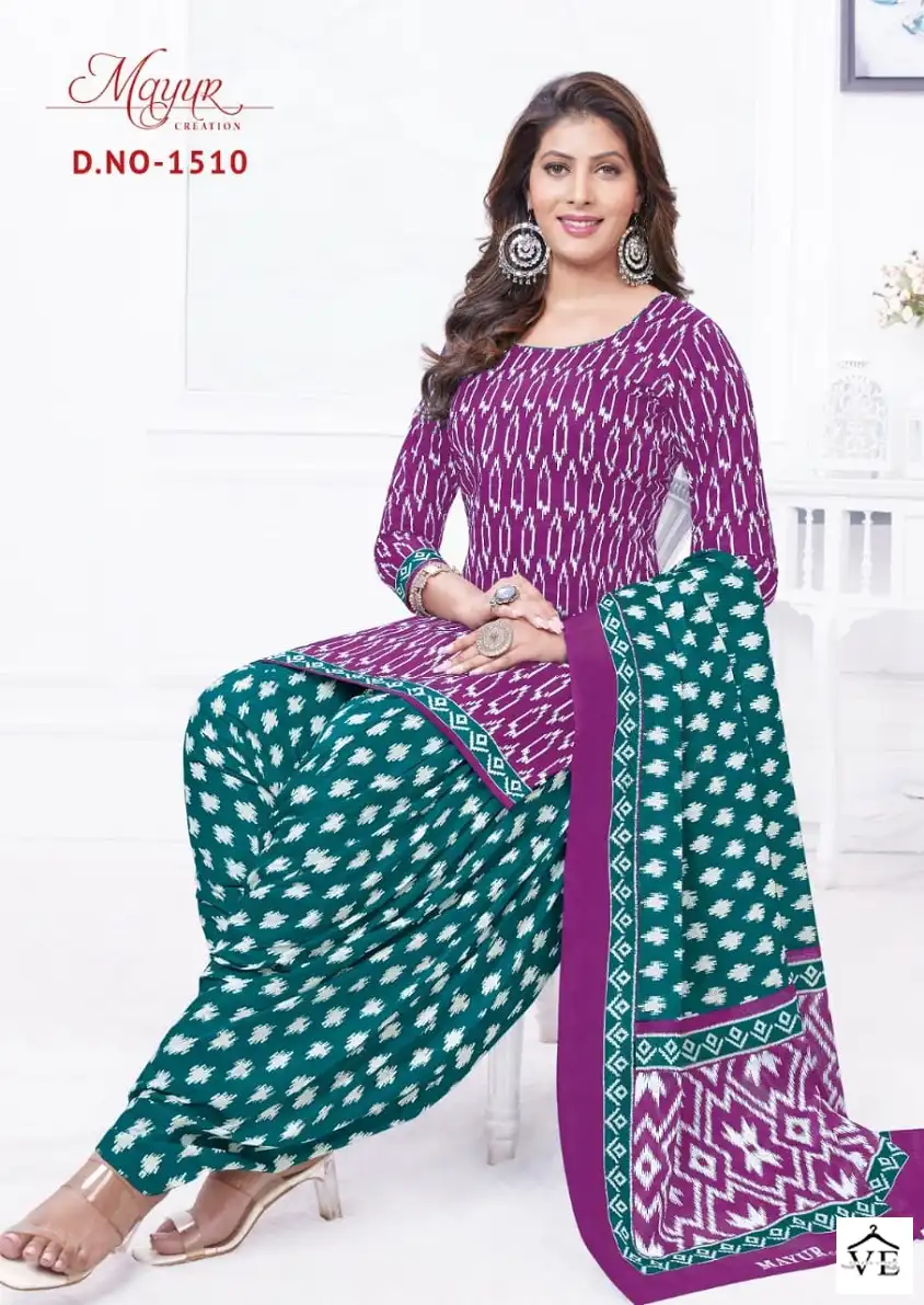 Mayur Ikkat Vol 15 Pure Cotton Wholesale Salwar Suit Catalog — Wholesale Salwar Suits, Mayur Dress wholesale from Surat — Photo 9