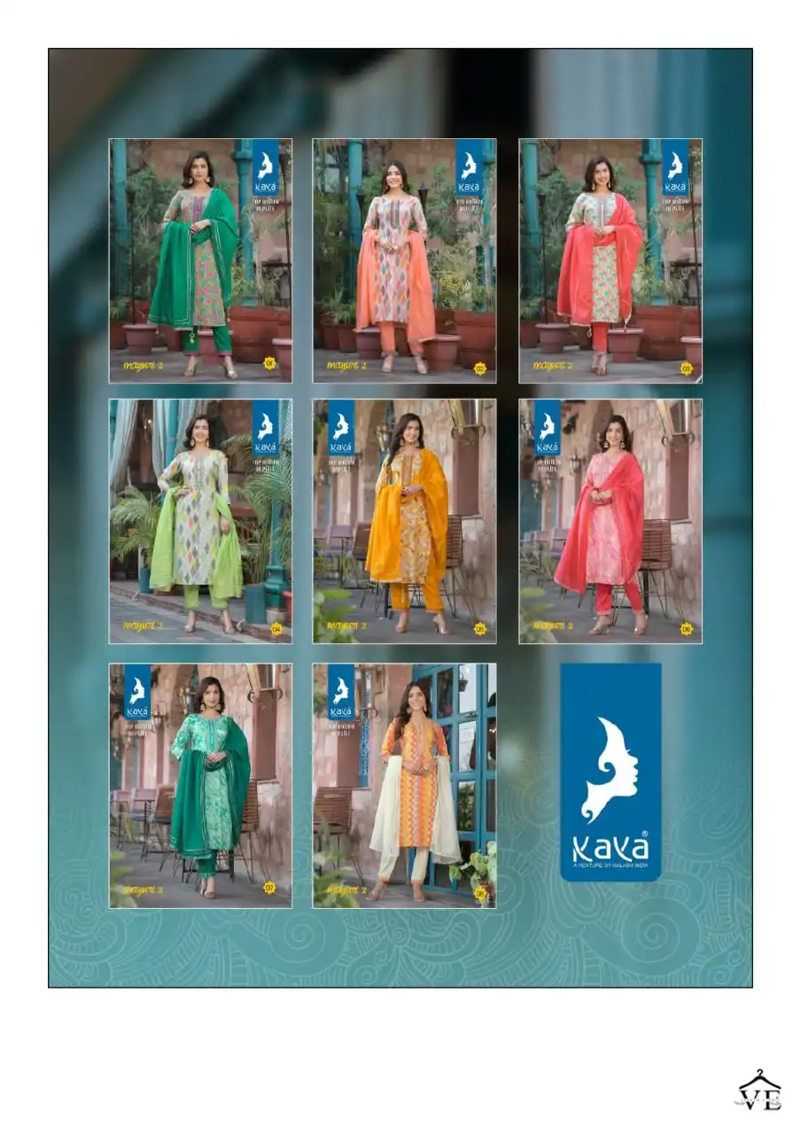 Kaya Kurti Mayuri 2 Rayon Prints Wholesale Readymade Salwar Suit Catalog — Wholesale Salwar Suits, Mayur Dress wholesale from Surat — view 8