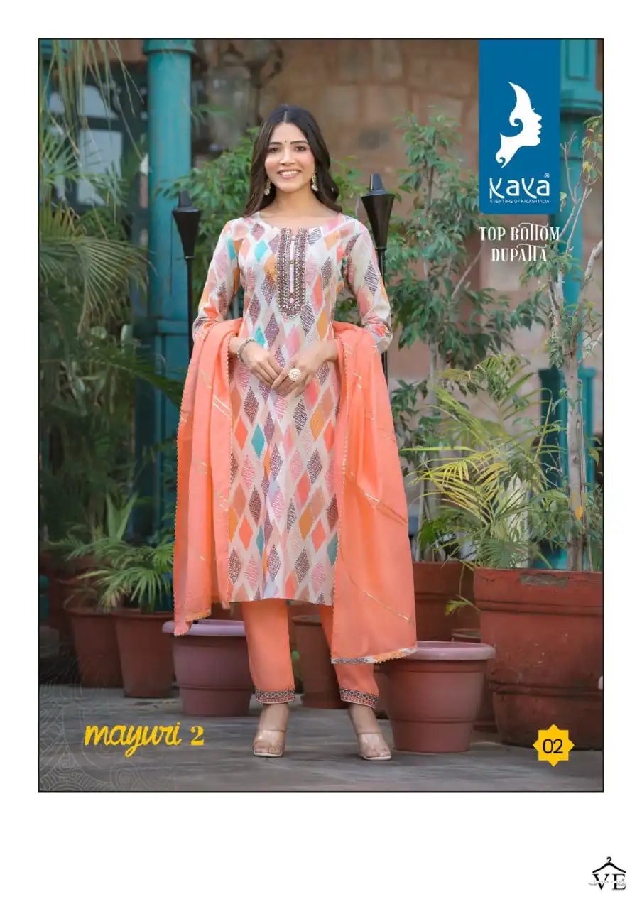 Kaya Kurti Mayuri 2 Rayon Prints Wholesale Readymade Salwar Suit Catalog — Wholesale Salwar Suits, Mayur Dress wholesale from Surat - Gallery Image 5