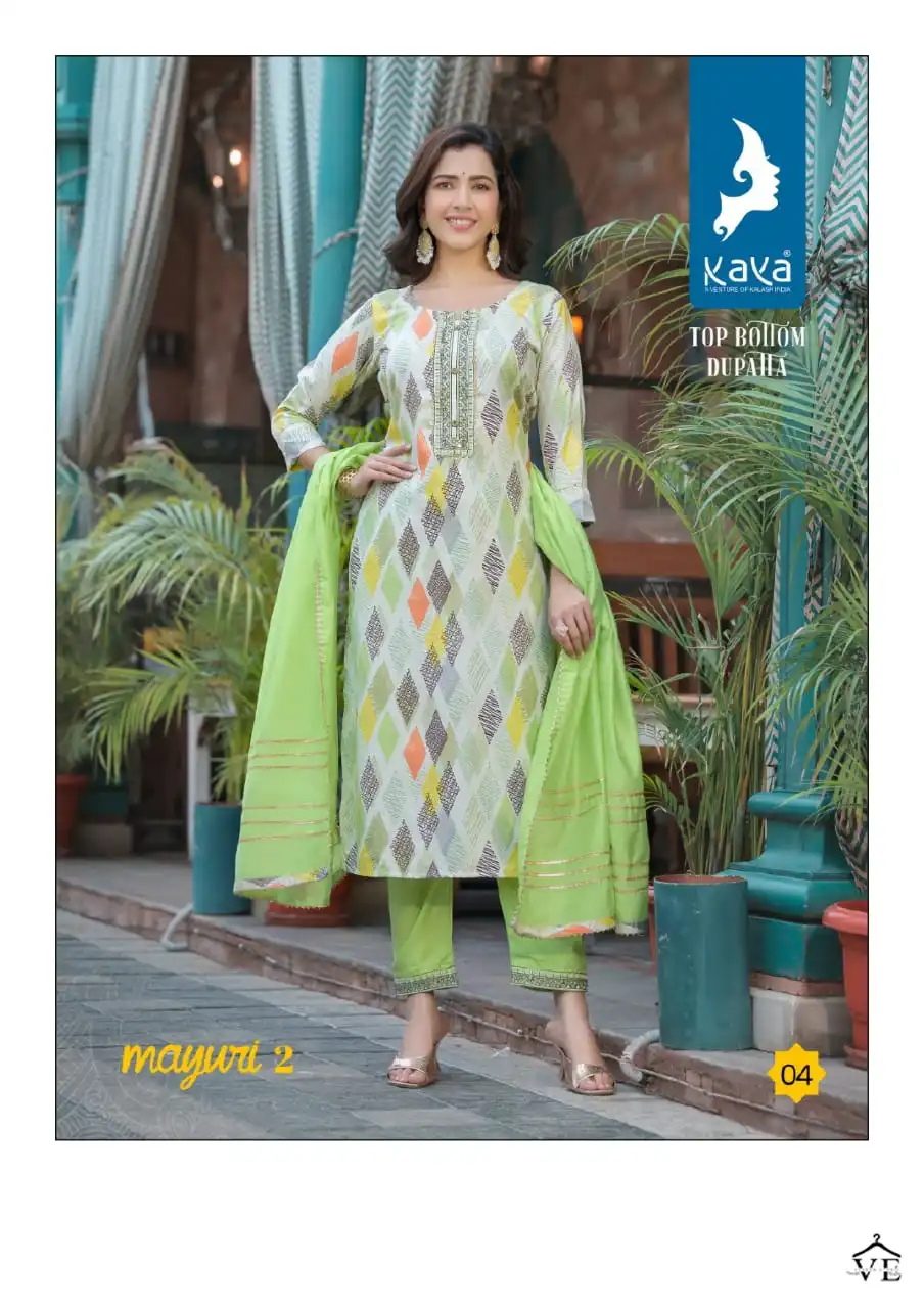 Kaya Kurti Mayuri 2 Rayon Prints Wholesale Readymade Salwar Suit Catalog — Wholesale Salwar Suits, Mayur Dress wholesale from Surat - Gallery Image 6
