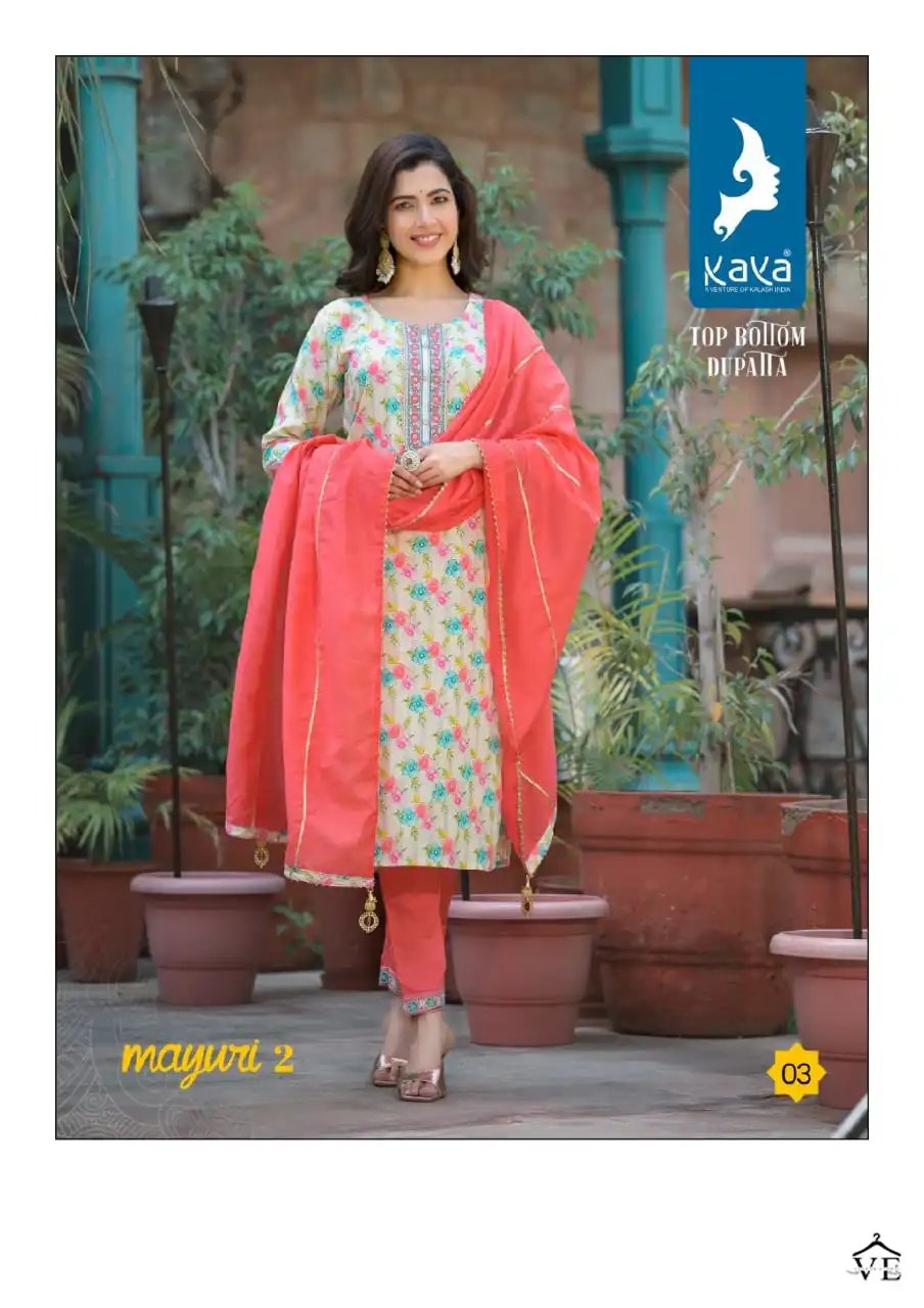 Kaya Kurti Mayuri 2 Rayon Prints Wholesale Readymade Salwar Suit Catalog — Wholesale Salwar Suits, Mayur Dress wholesale from Surat - Gallery Image 7