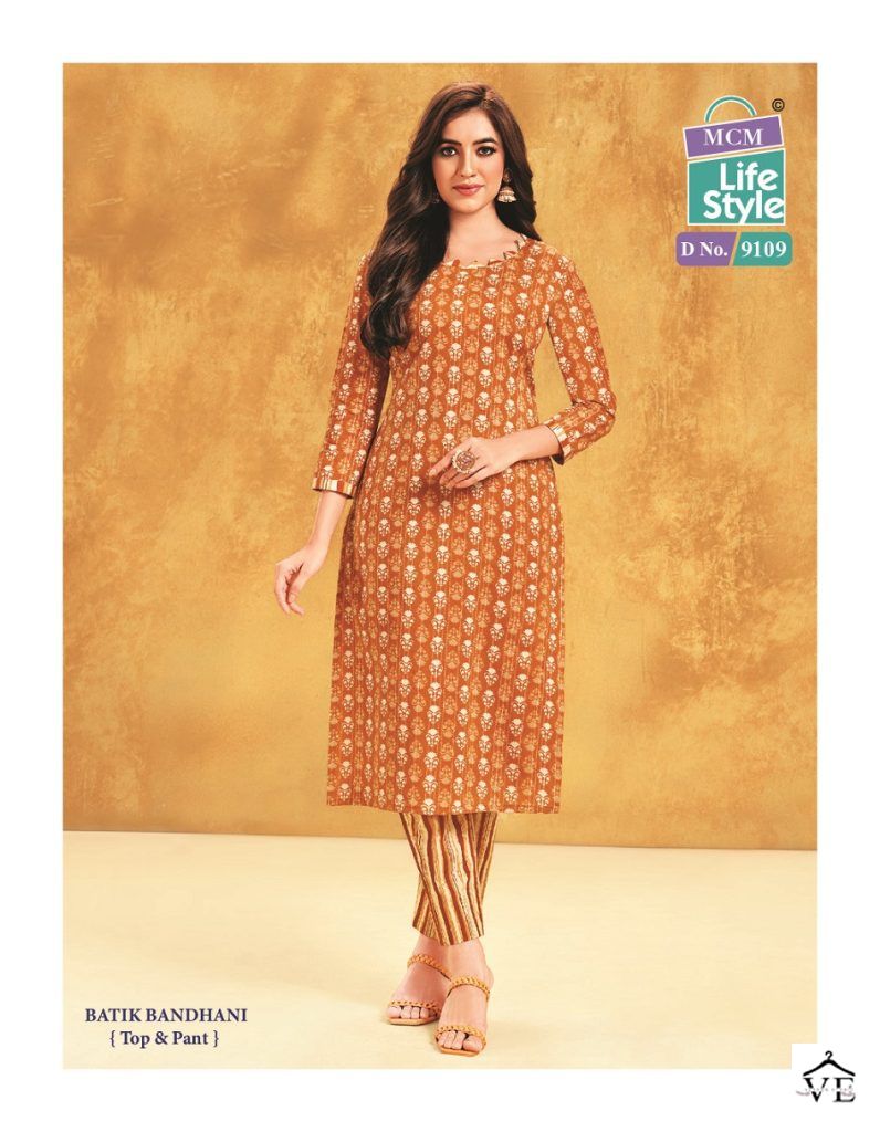 Mcm Priyatama Batik Bandhani Cotton Wholesale Kurti With Pant Catalog — Wholesale Kurtis, Mcm wholesale from Surat - Gallery Image 6
