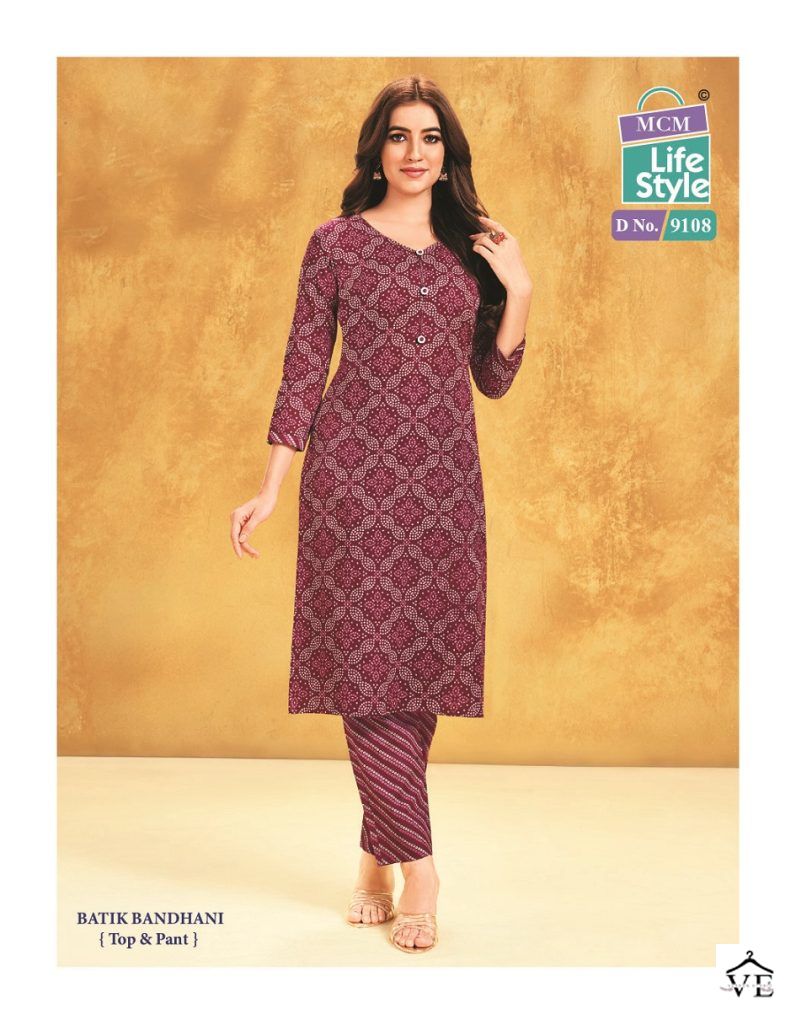 Mcm Priyatama Batik Bandhani Cotton Wholesale Kurti With Pant Catalog — Wholesale Kurtis, Mcm wholesale from Surat - Gallery Image 7