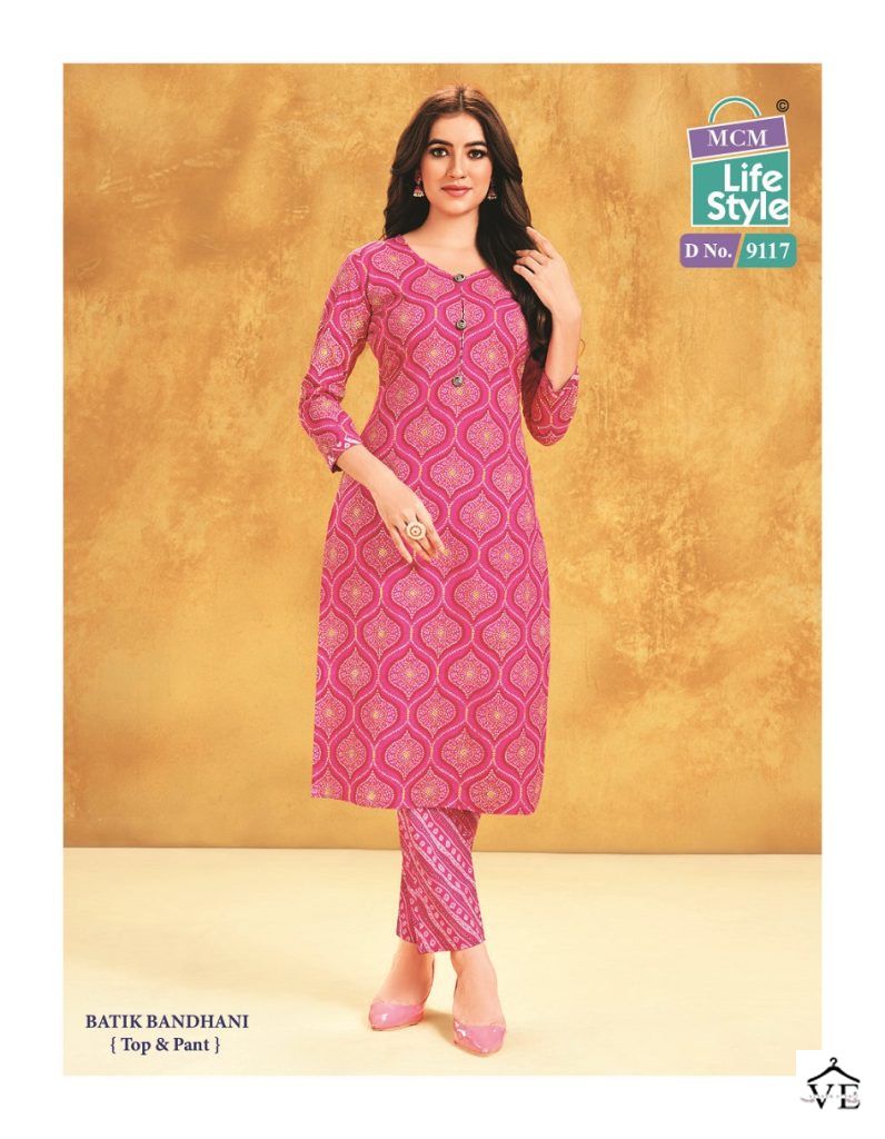 Mcm Priyatama Batik Bandhani Cotton Wholesale Kurti With Pant Catalog — Wholesale Kurtis, Mcm wholesale from Surat - Gallery Image 9