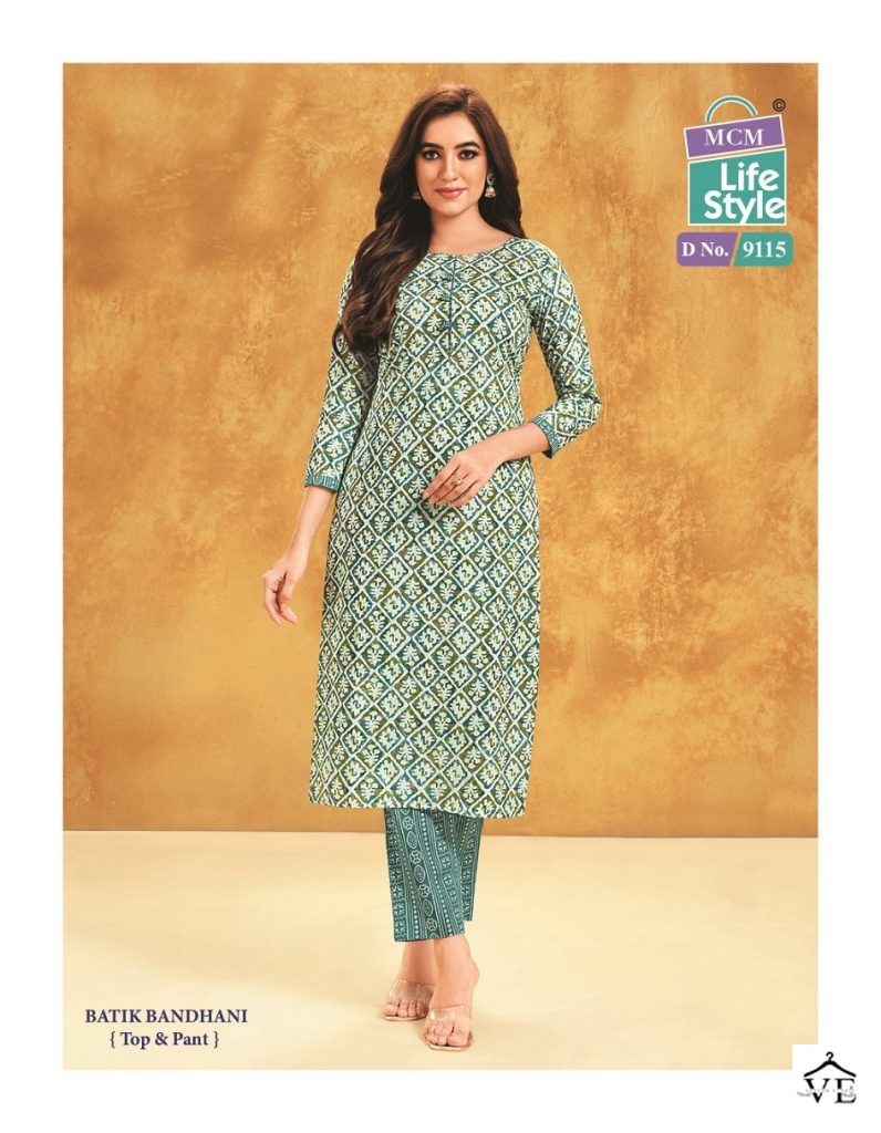 Mcm Priyatama Batik Bandhani Cotton Wholesale Kurti With Pant Catalog — Wholesale Kurtis, Mcm wholesale from Surat - Gallery Image 11