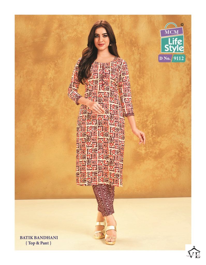 Mcm Priyatama Batik Bandhani Cotton Wholesale Kurti With Pant Catalog — Wholesale Kurtis, Mcm wholesale from Surat - Gallery Image 3