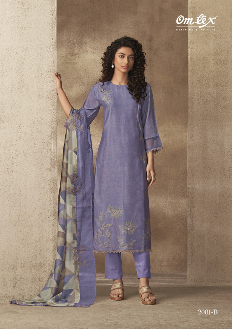 Omtex Mehar Muslin Wholesale Designer Salwar Suit Catalog — Wholesale Salwar Suits, MPA wholesale from Surat - Gallery Image 3
