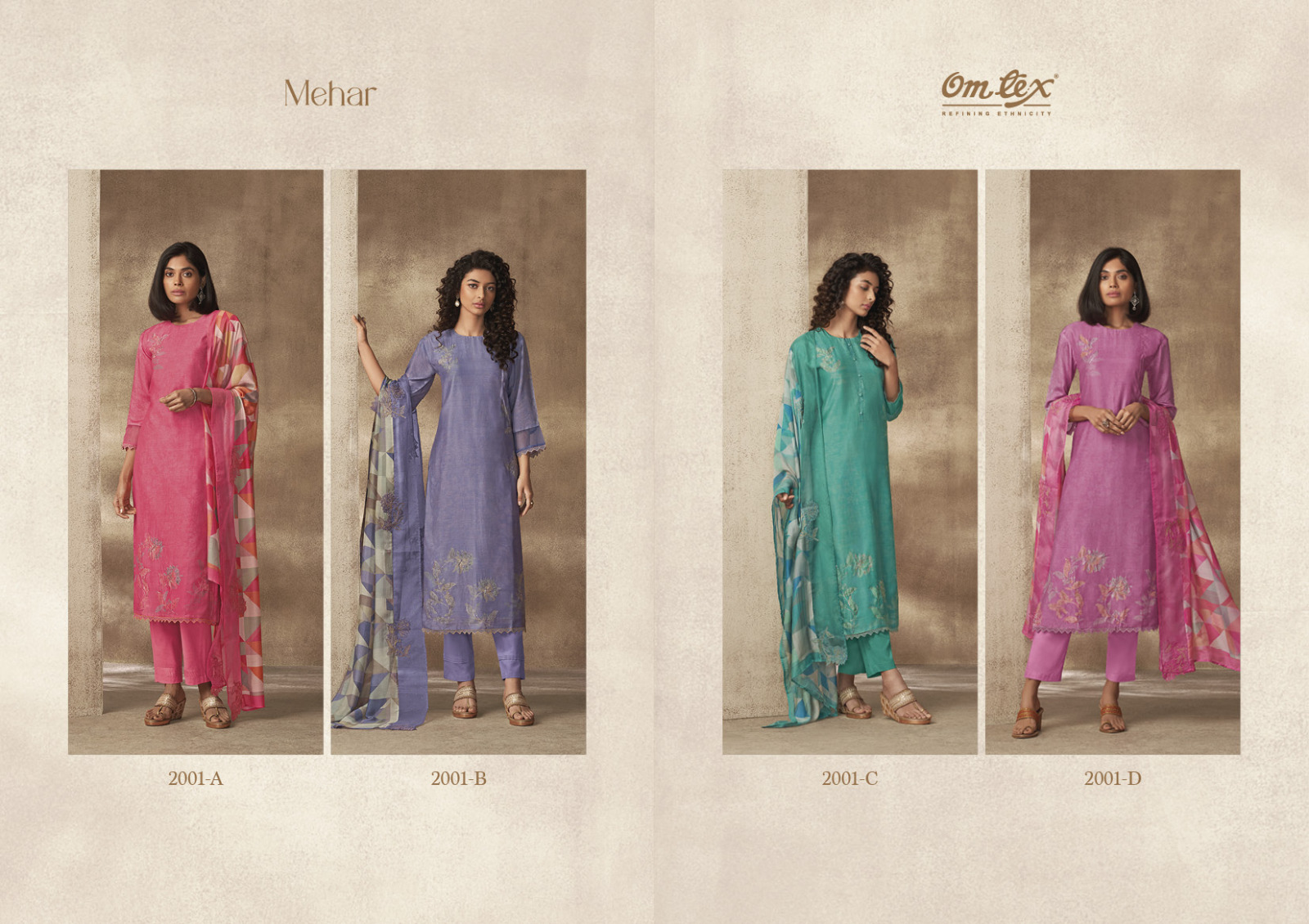 Omtex Mehar Muslin Wholesale Designer Salwar Suit Catalog — Wholesale Salwar Suits, MPA wholesale from Surat — view 5