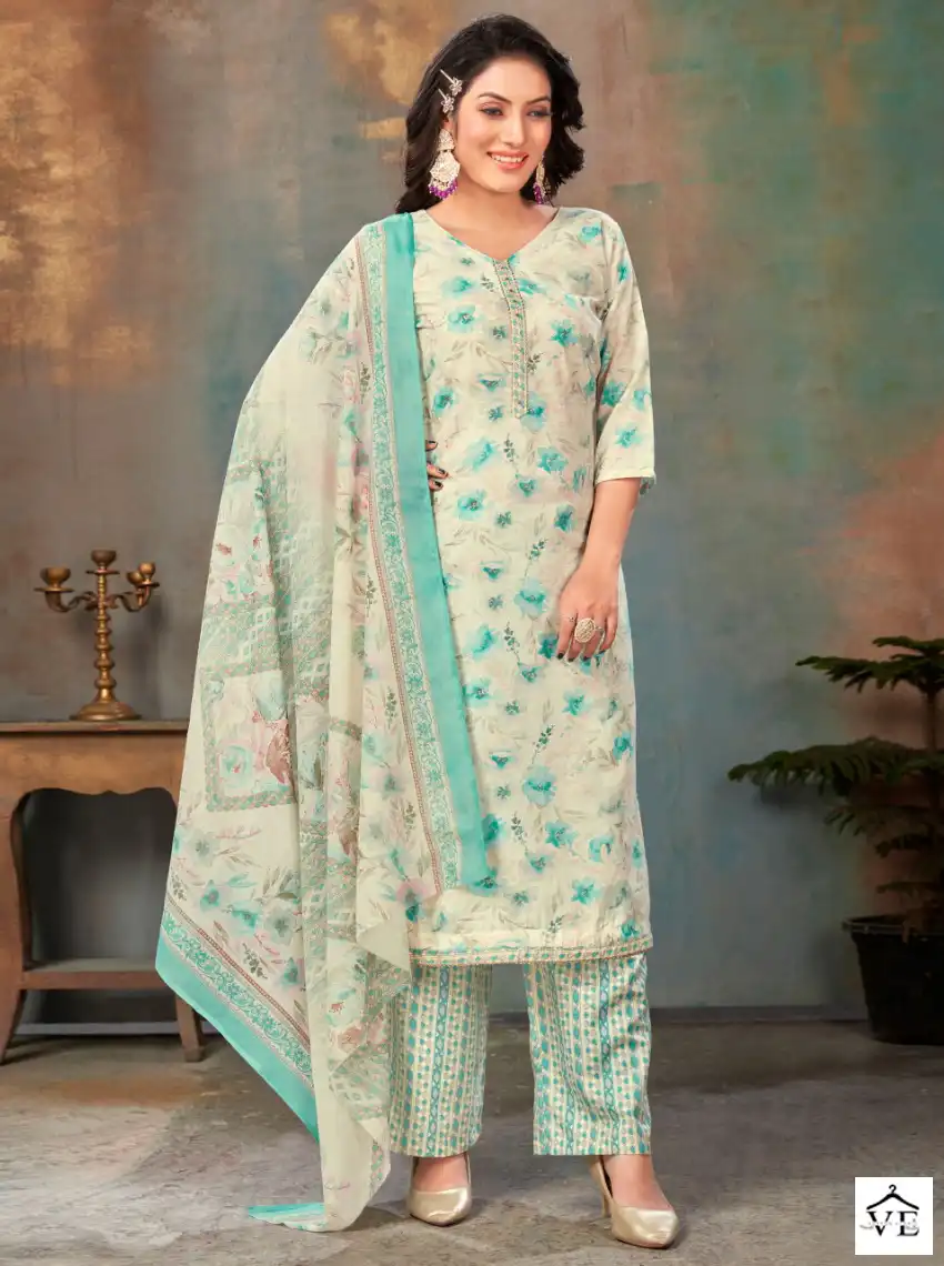 Bipson Mercedes 2038 Pure Cotton Wholesale Readymade Suits Catalog — Wholesale Salwar Suits, MPA wholesale from Surat — view 1