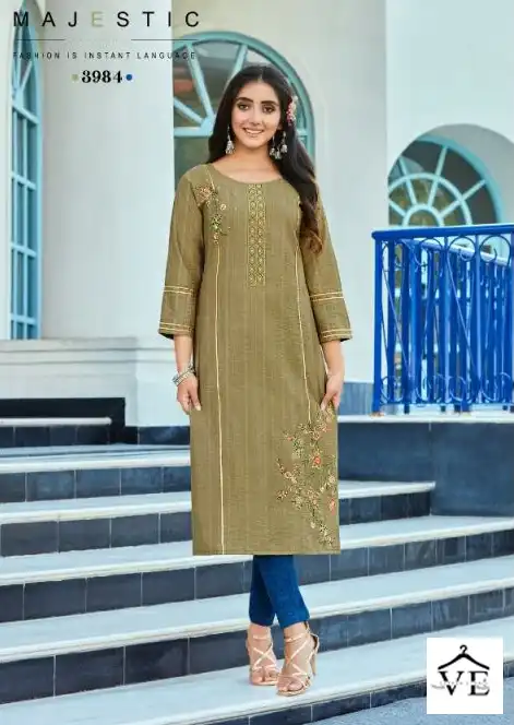 Vardan Ethnic Miracal Nylon Viscose Wholesale Designer Kurtis Catalog — Wholesale Kurtis, MPA wholesale from Surat - Gallery Image 6