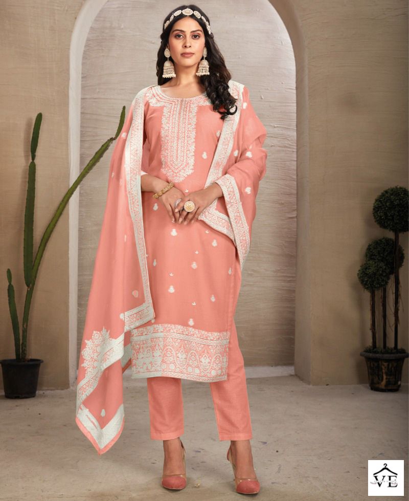 Rama Moksha Pure Organic Jacquard Wholesale Salwar Suit Catalog — Wholesale Salwar Suits, MPA wholesale from Surat — view 1
