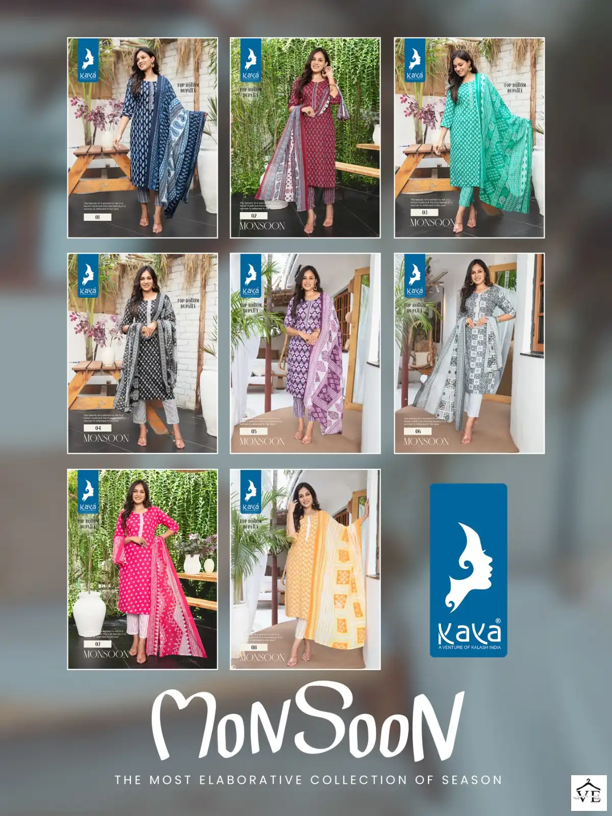 Kaya Monsoon Rayon Wholesale Readymade Suits Catalog — Wholesale Salwar Suits, MPA wholesale from Surat — view 9