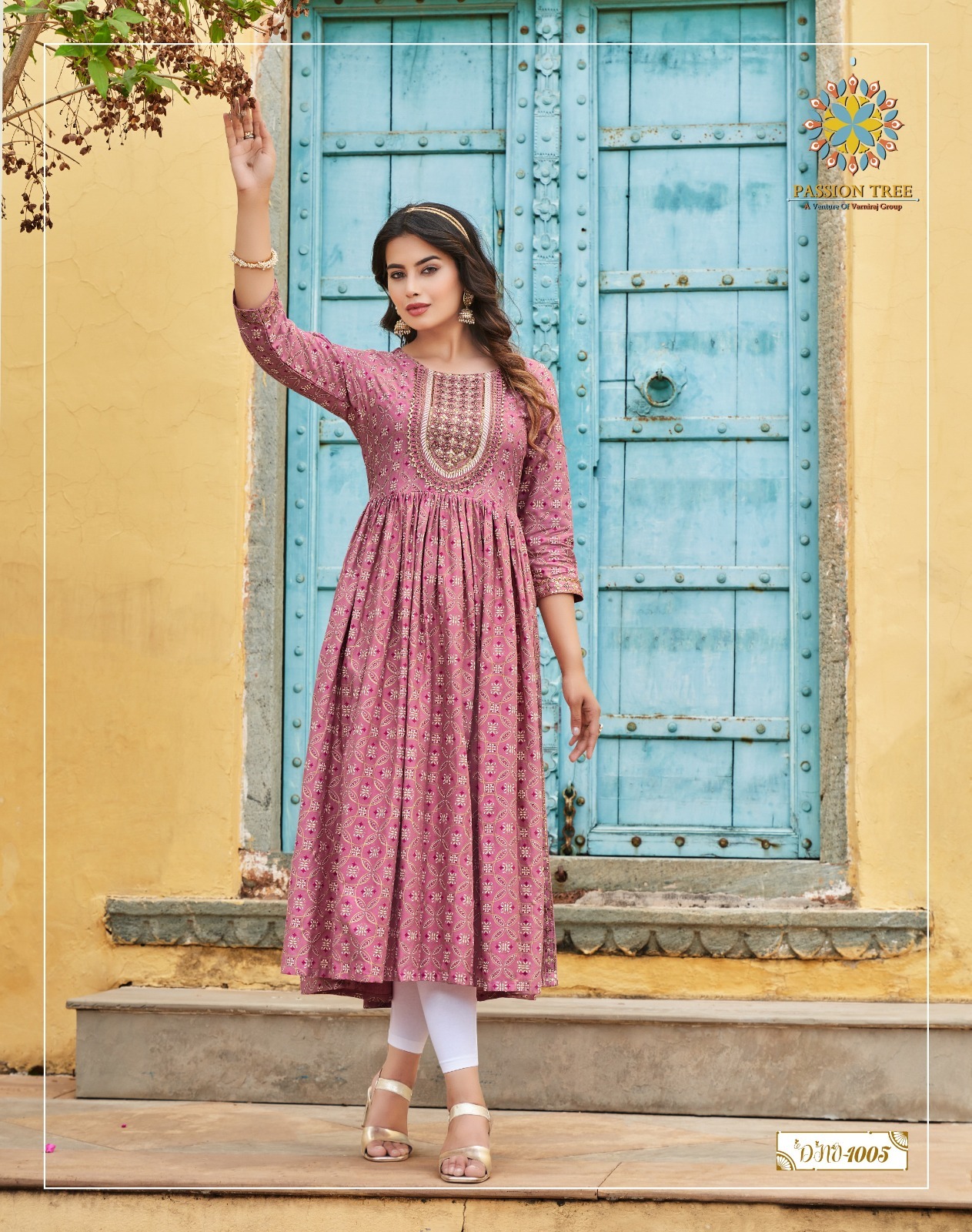 Vardan Ethnic Monza Vol 1 Rayon Wholesale Long Kurtis Catalog — Wholesale Kurtis, MPA wholesale from Surat - Gallery Image 6