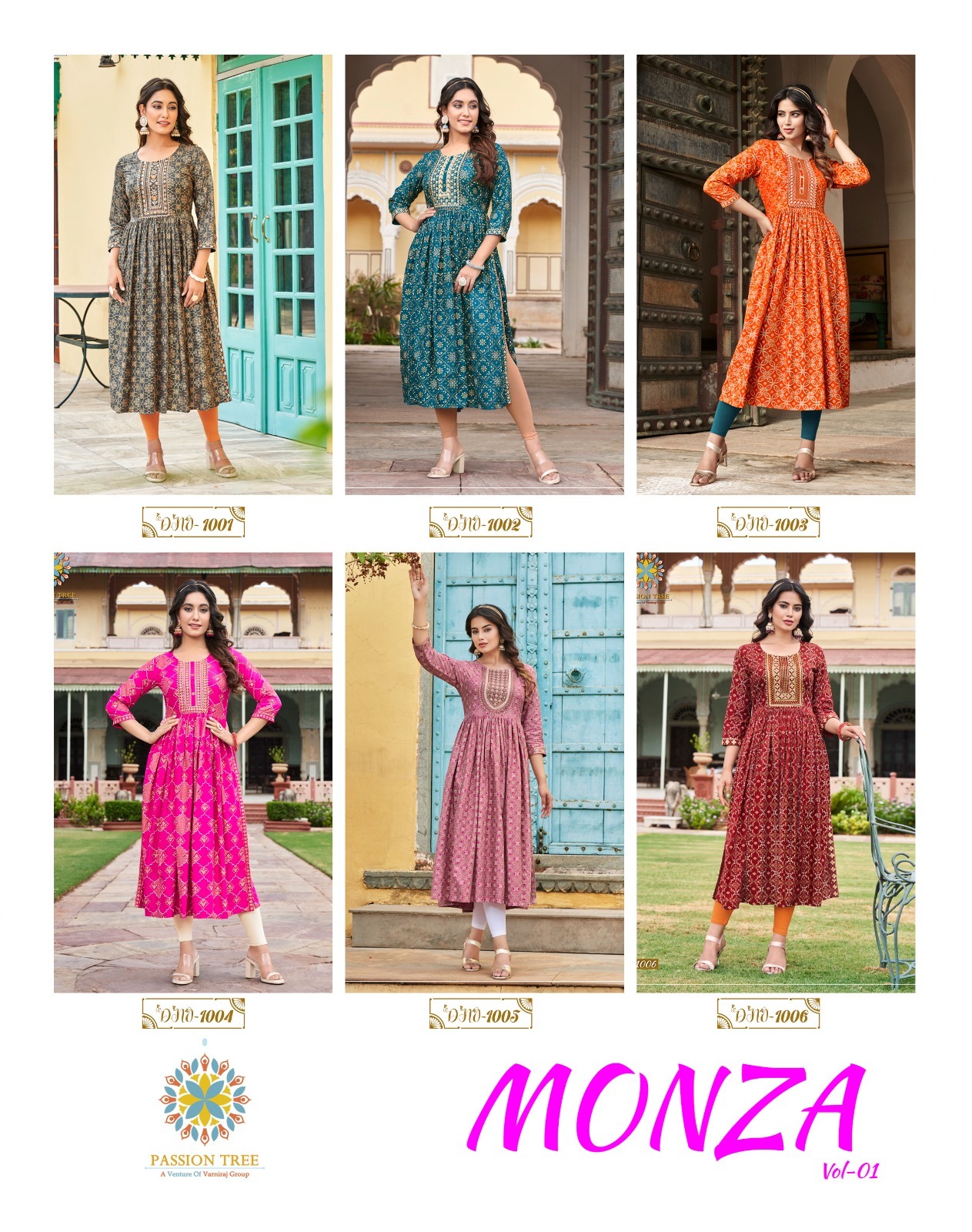 Vardan Ethnic Monza Vol 1 Rayon Wholesale Long Kurtis Catalog — Wholesale Kurtis, MPA wholesale from Surat — view 7