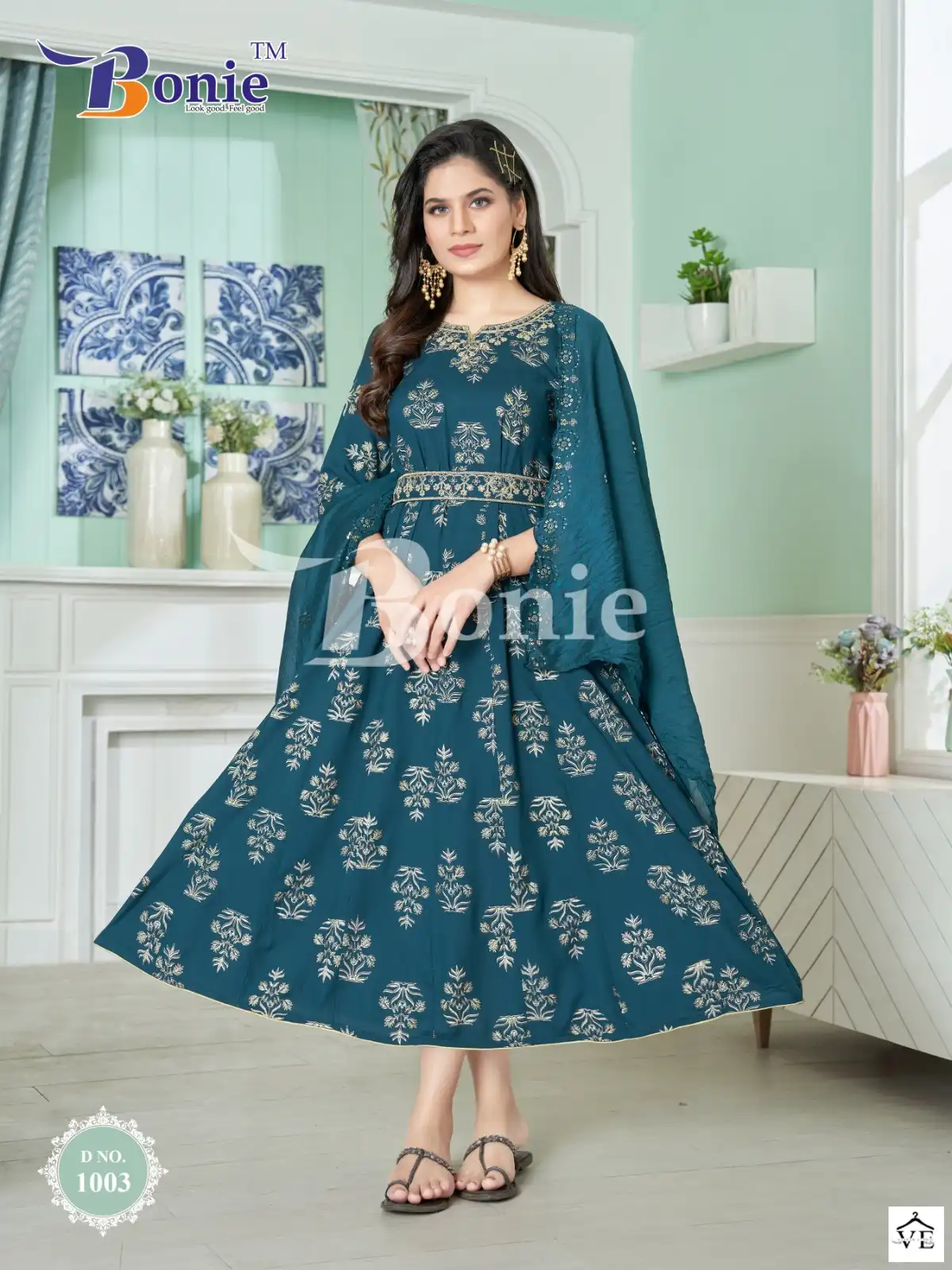 Bonie Morni Rayon 14Kg Wholesale Anarkali Kurti Catalog — Wholesale Kurtis, bonie wholesale from Surat - Gallery Image 5