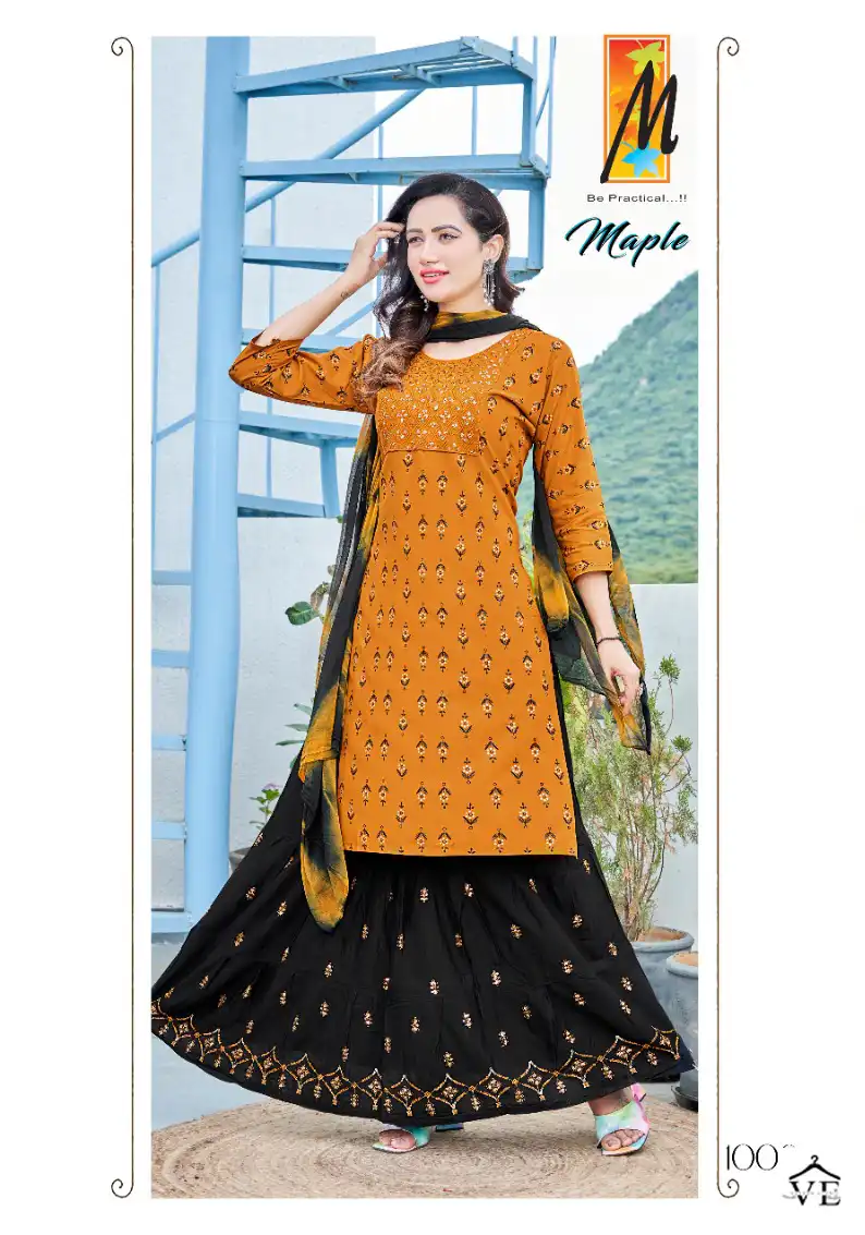 Master Maple Heavy Screen Print Rayon Wholesale Readymade Suits Catalog — Wholesale Salwar Suits, MPA wholesale from Surat - Gallery Image 6