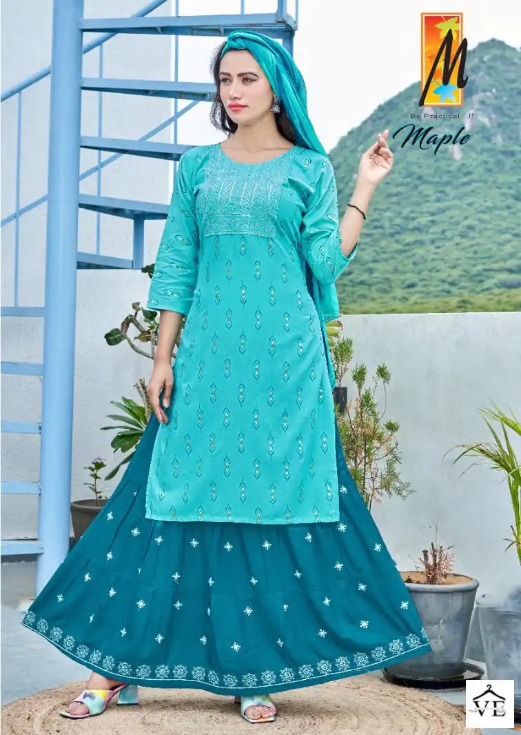 Master Maple Heavy Screen Print Rayon Wholesale Readymade Suits Catalog — Wholesale Salwar Suits, MPA wholesale from Surat - Gallery Image 8