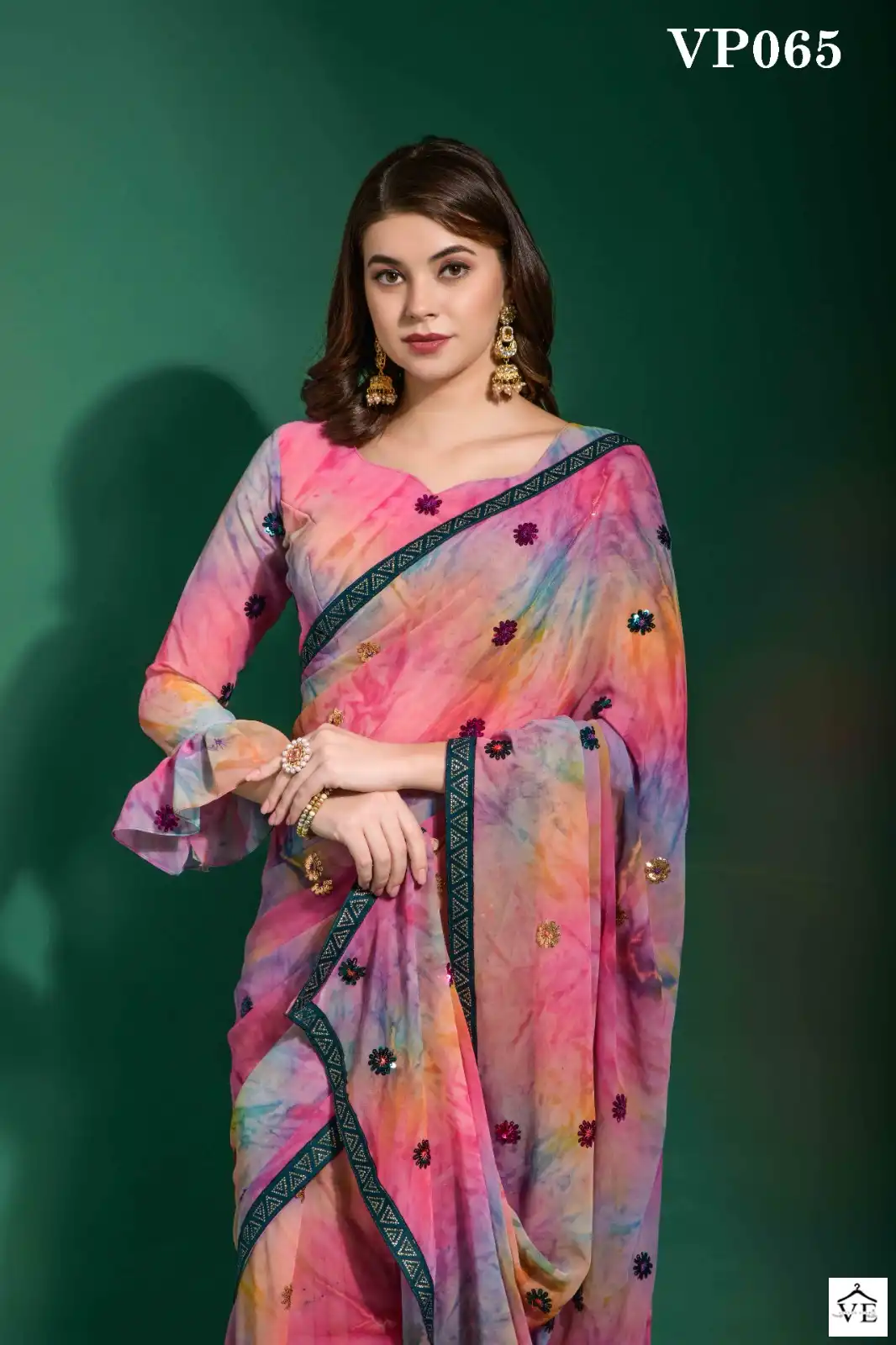Vardan Ethnic Multi Sequin Prizam Heavy Georgette Wholesale Sarees Catalog — Wholesale Sarees, MPA wholesale from Surat - Gallery Image 2