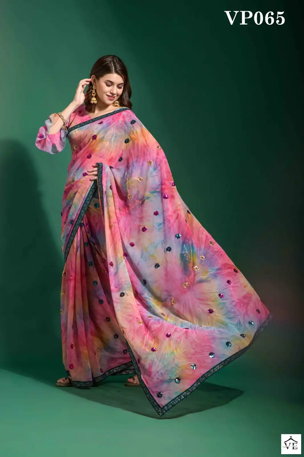 Vardan Ethnic Multi Sequin Prizam Heavy Georgette Wholesale Sarees Catalog — Wholesale Sarees, MPA wholesale from Surat - Gallery Image 3