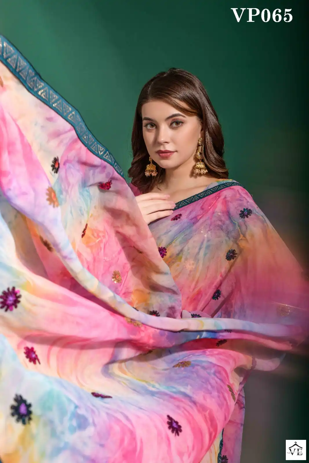 Vardan Ethnic Multi Sequin Prizam Heavy Georgette Wholesale Sarees Catalog — Wholesale Sarees, MPA wholesale from Surat - Gallery Image 4