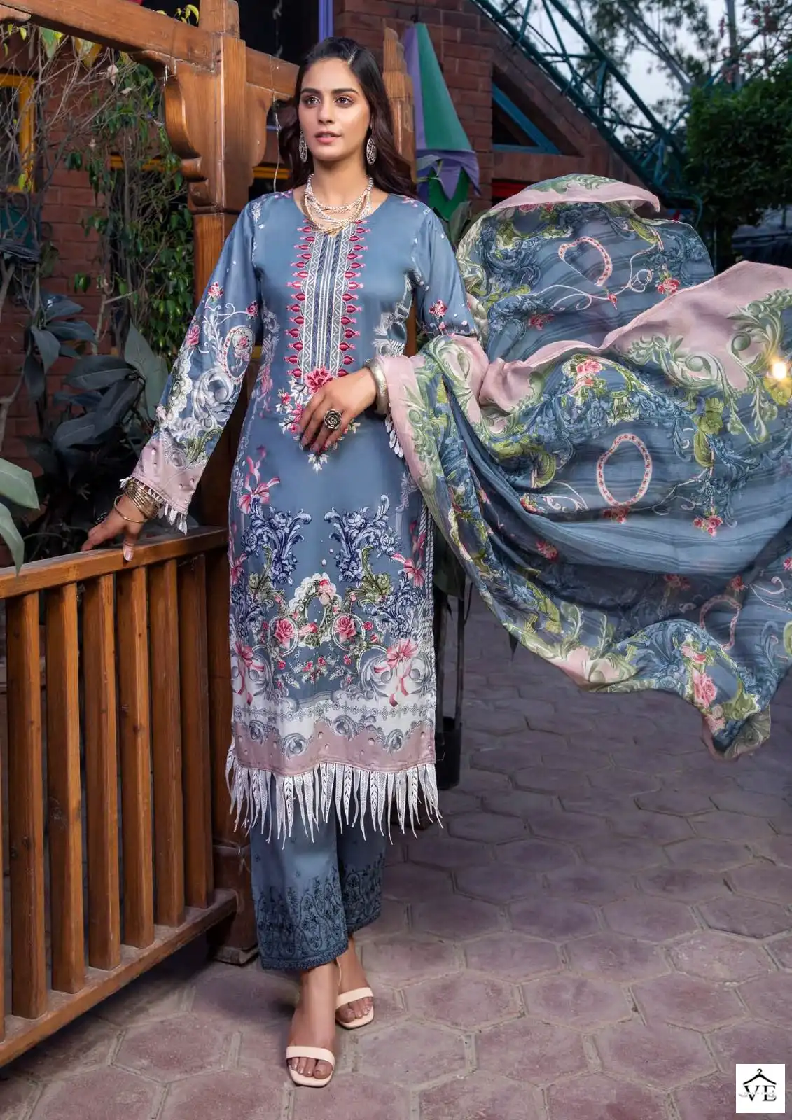 Al Karam Mushq Cotton Dupatta Vol 4 Pure Cambric Wholesale Pakistani Salwar Suit Catalog — Wholesale Salwar Suits, Alkaram wholesale from Surat - Gallery Image 4