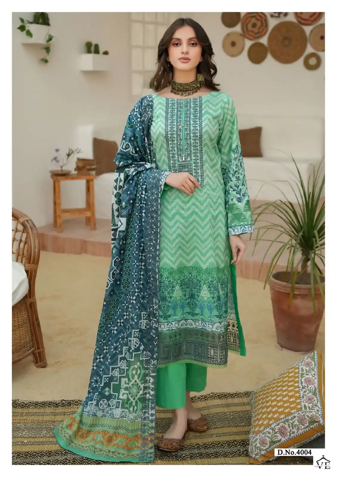 Al Karam Mushq Cotton Dupatta Vol 4 Pure Cambric Wholesale Pakistani Salwar Suit Catalog — Wholesale Salwar Suits, Alkaram wholesale from Surat - Gallery Image 6