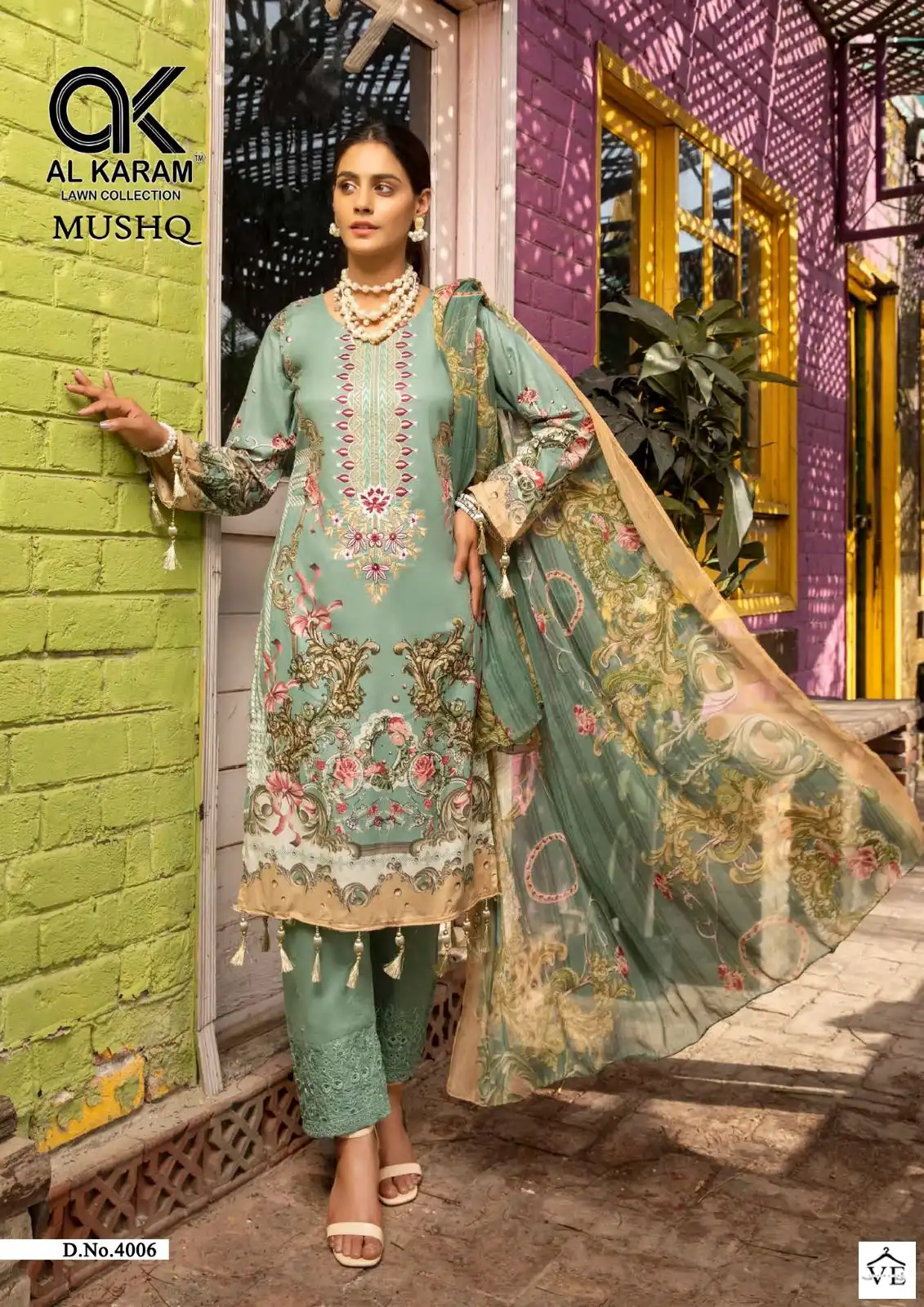 Al Karam Mushq Cotton Dupatta Vol 4 Pure Cambric Wholesale Pakistani Salwar Suit Catalog — Wholesale Salwar Suits, Alkaram wholesale from Surat - Gallery Image 7