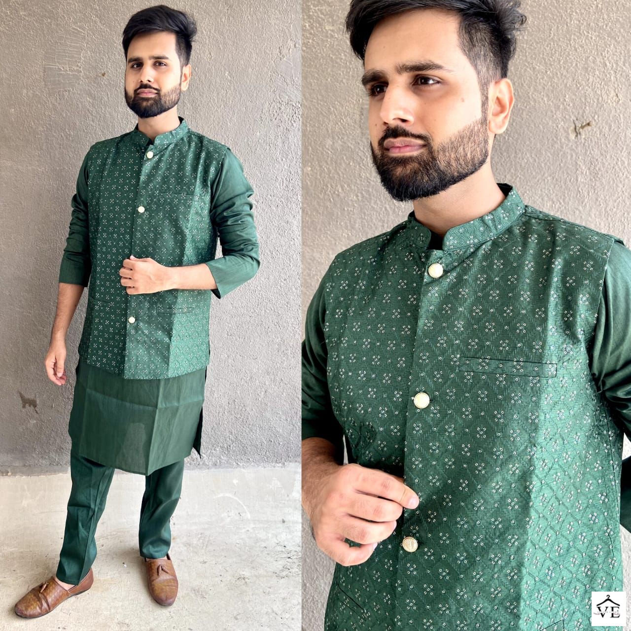 Banwery Manyavar Heavy Banglori Silk Wholesale Kurta Pajama With Koti Catalog — Wholesale, Banwery wholesale from Surat - Gallery Image 6