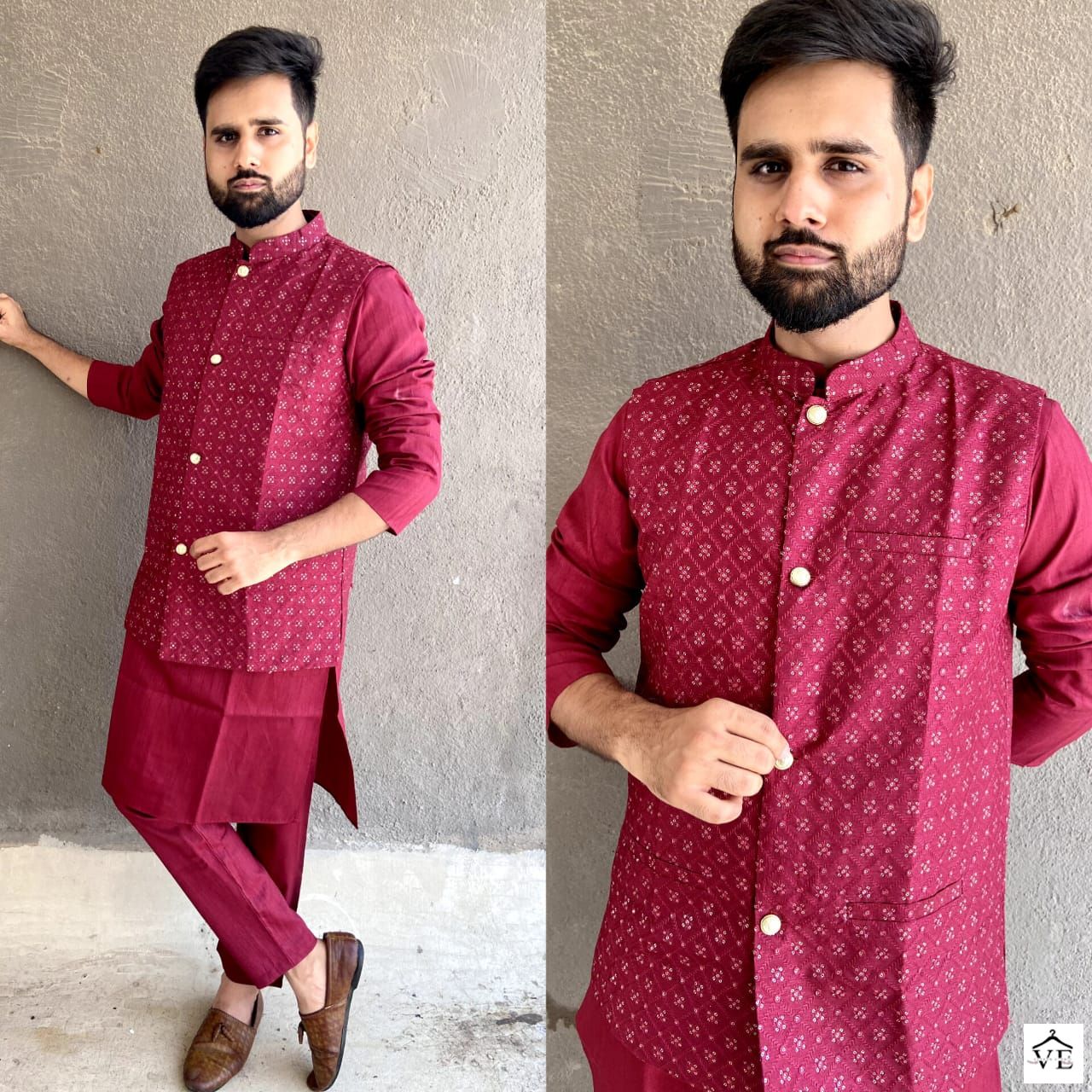 Banwery Manyavar Heavy Banglori Silk Wholesale Kurta Pajama With Koti Catalog — Wholesale, Banwery wholesale from Surat - Gallery Image 7