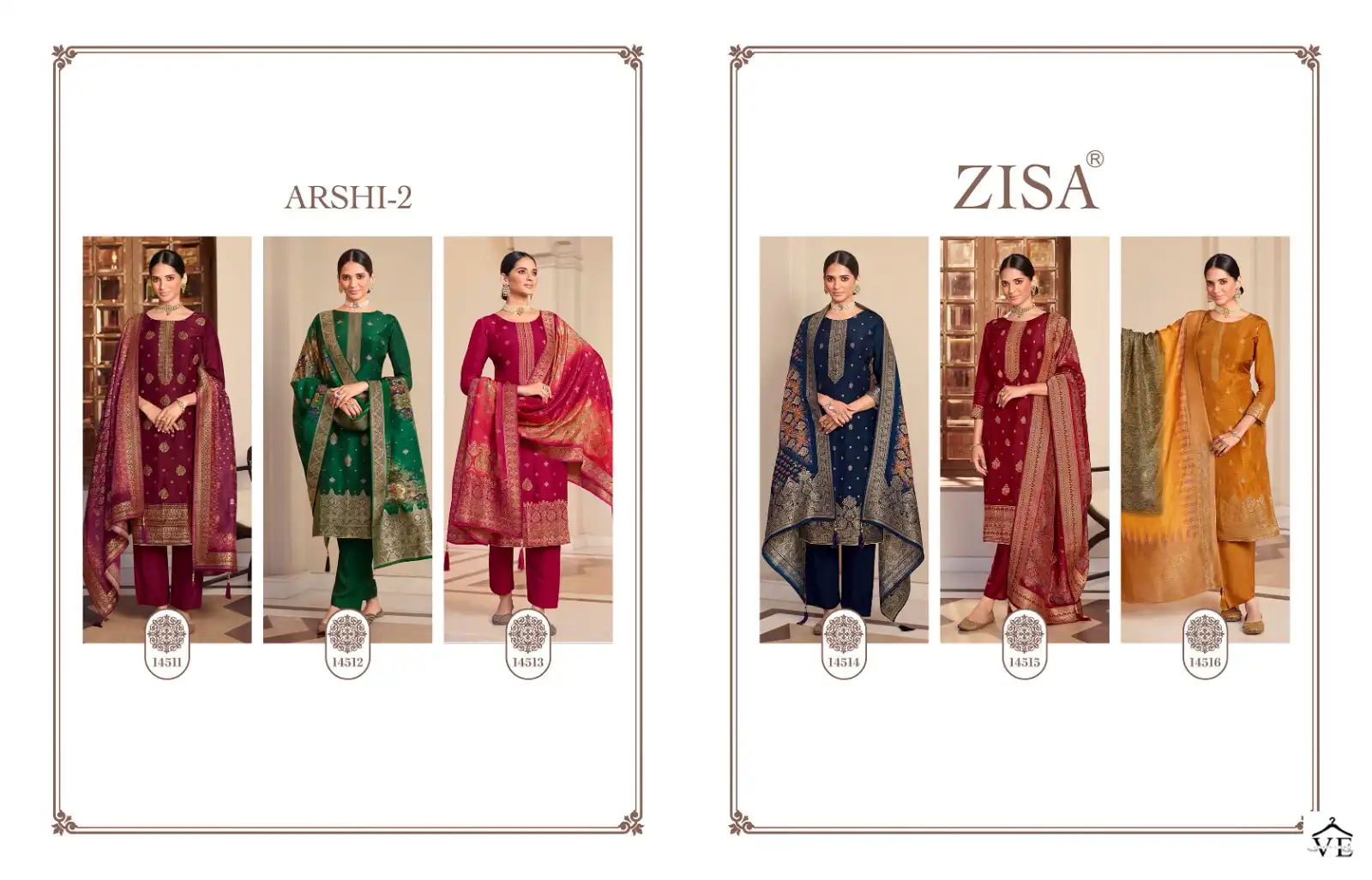 Zisa Arshi Vol 2 Dola Jacquard Wholesale Salwar Suit Catalog — Wholesale Salwar Suits, MPA wholesale from Surat — view 7