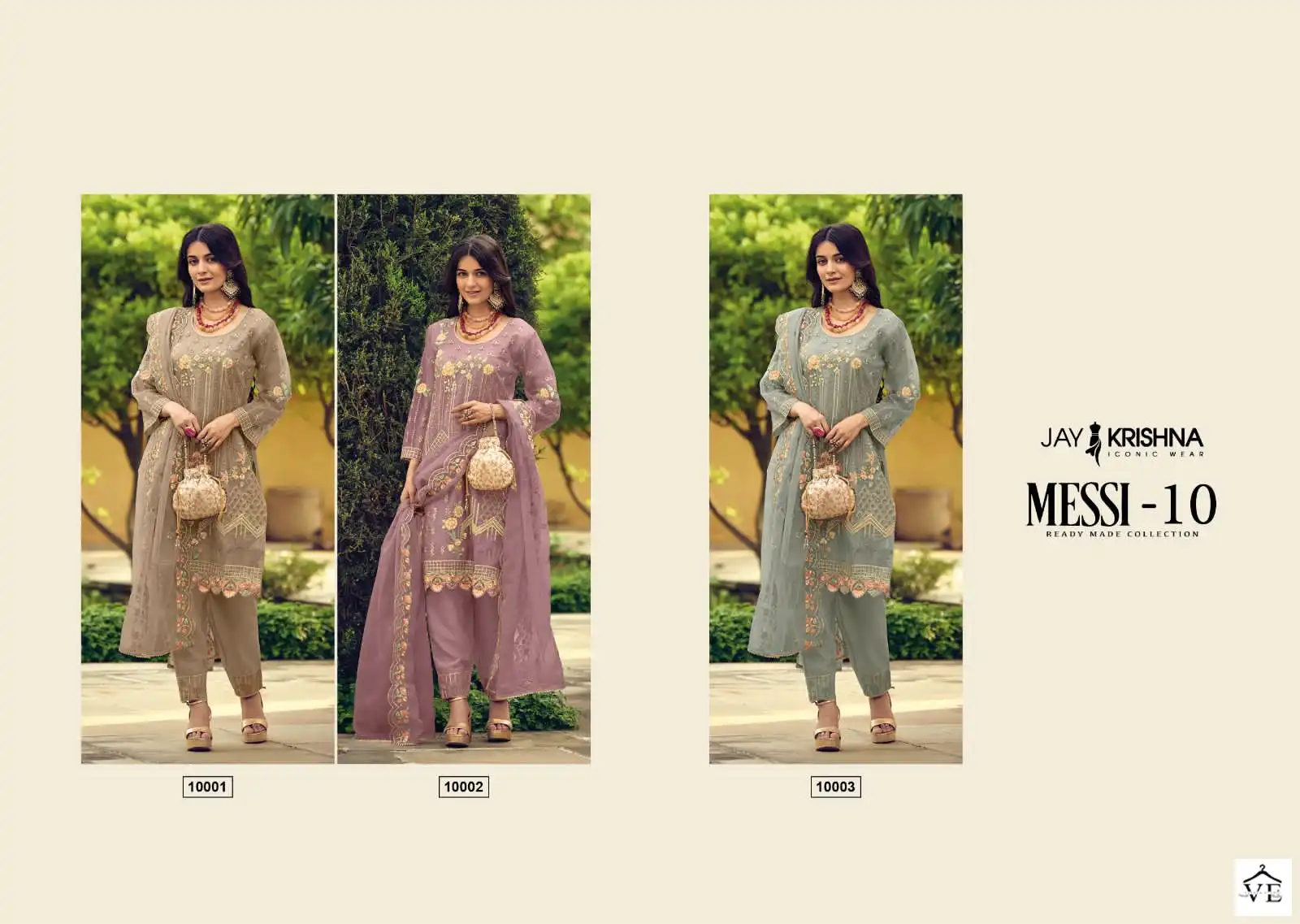 Vardan Ethnic Messi 10 Heavy Orgenga Wholesale Readymade Salwar Suit Catalog — Wholesale Salwar Suits, MPA wholesale from Surat — view 4