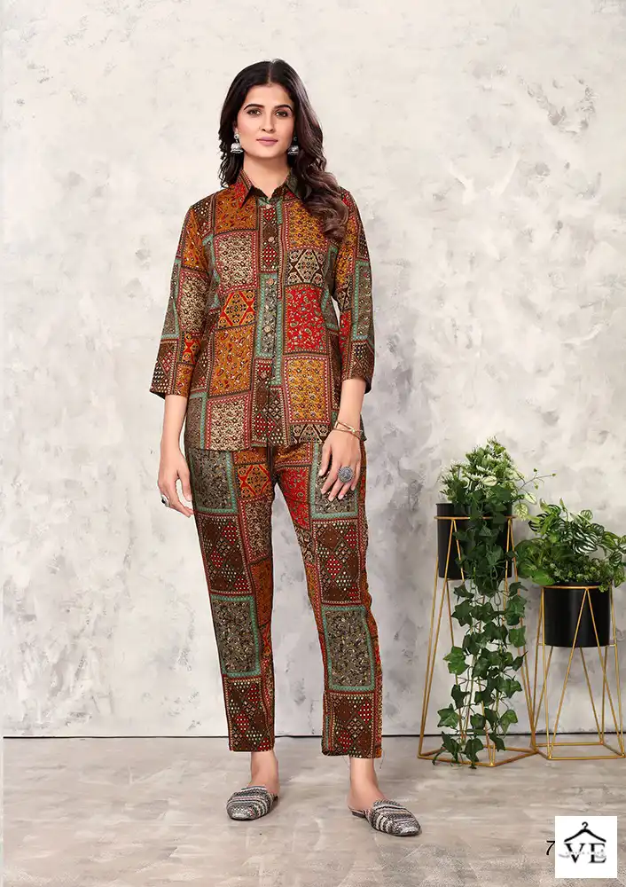 Moksh Riddhi Premium Rayon Wholesale Co-Ord Set Catalog — Wholesale Kurtis, MPA wholesale from Surat — view 4