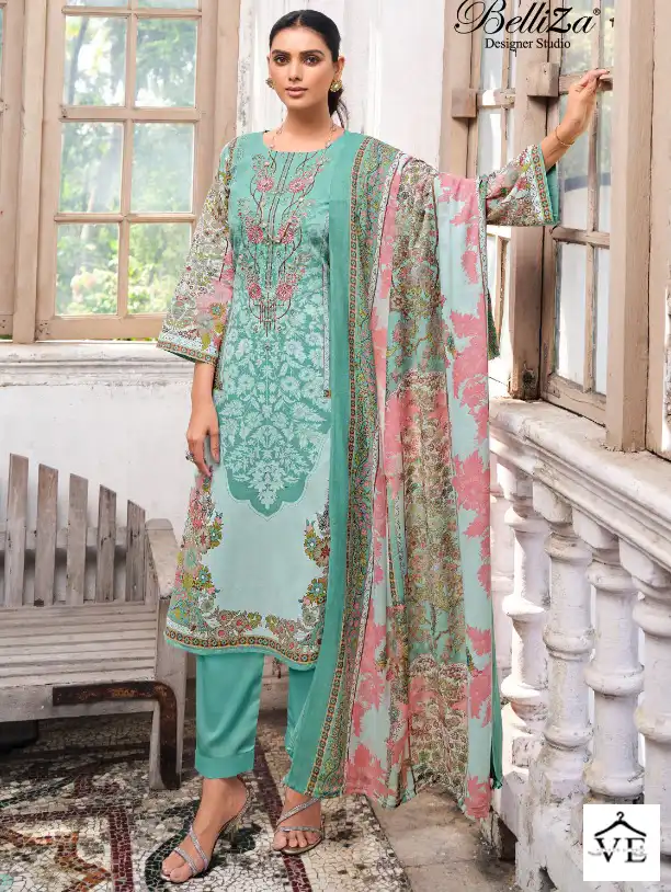 Belliza Naira Vol 10 100% Pure Cotton Wholesale Salwar Suit Catalog — Wholesale Salwar Suits, Belliza Designer wholesale from Surat — view 1