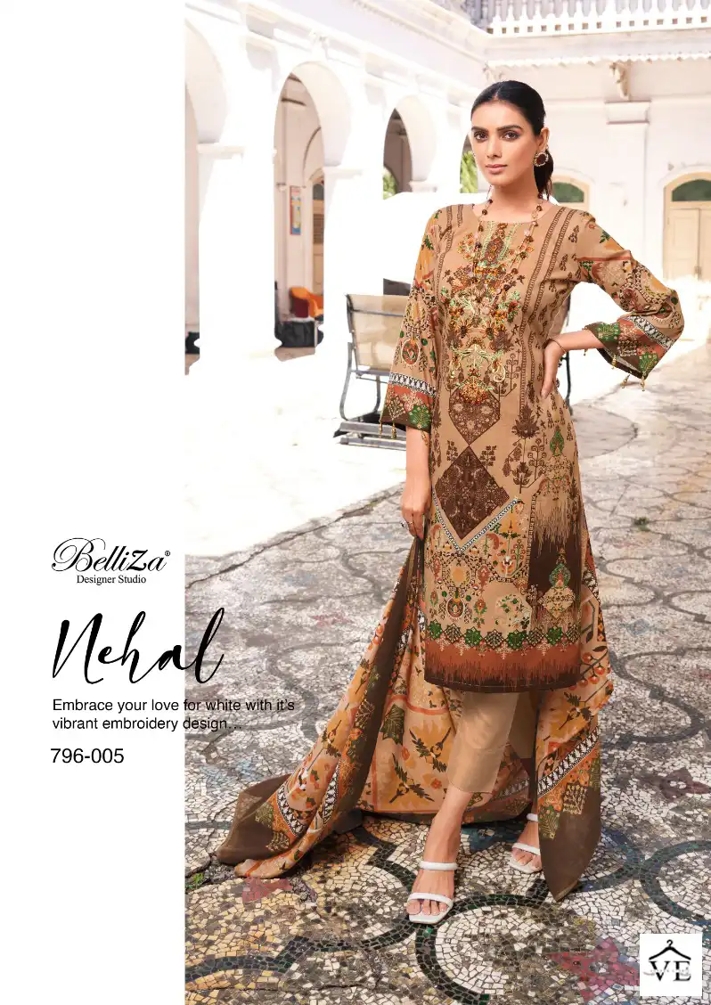 Belliza Naira Vol 10 100% Pure Cotton Wholesale Salwar Suit Catalog — Wholesale Salwar Suits, Belliza Designer wholesale from Surat - Gallery Image 7