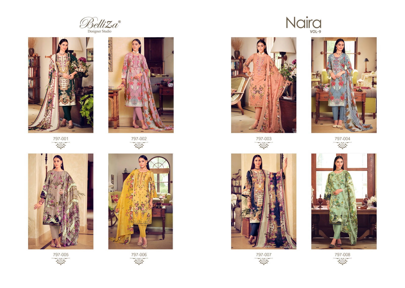 Belliza Designer Naira Vol 9 Cotton Wholesale Pakistani Salwar Suit Catalog — Wholesale Salwar Suits, Belliza Designer wholesale from Surat — view 9