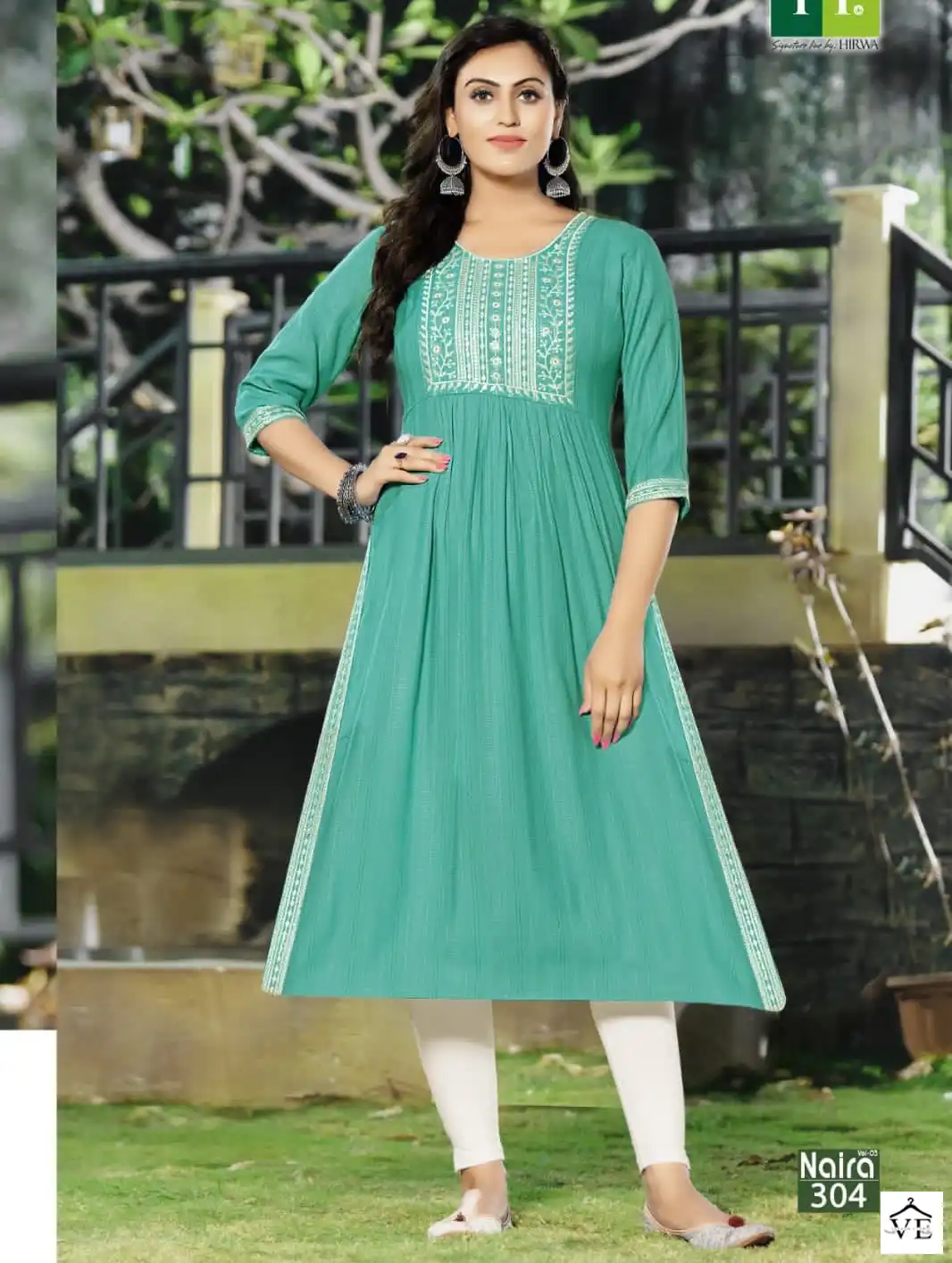 Hirwa Naira Vol 3 Fancy Viscose Rayon Wholesale Naira Cut Kurti Catalog — Wholesale Kurtis, MPA wholesale from Surat — view 1