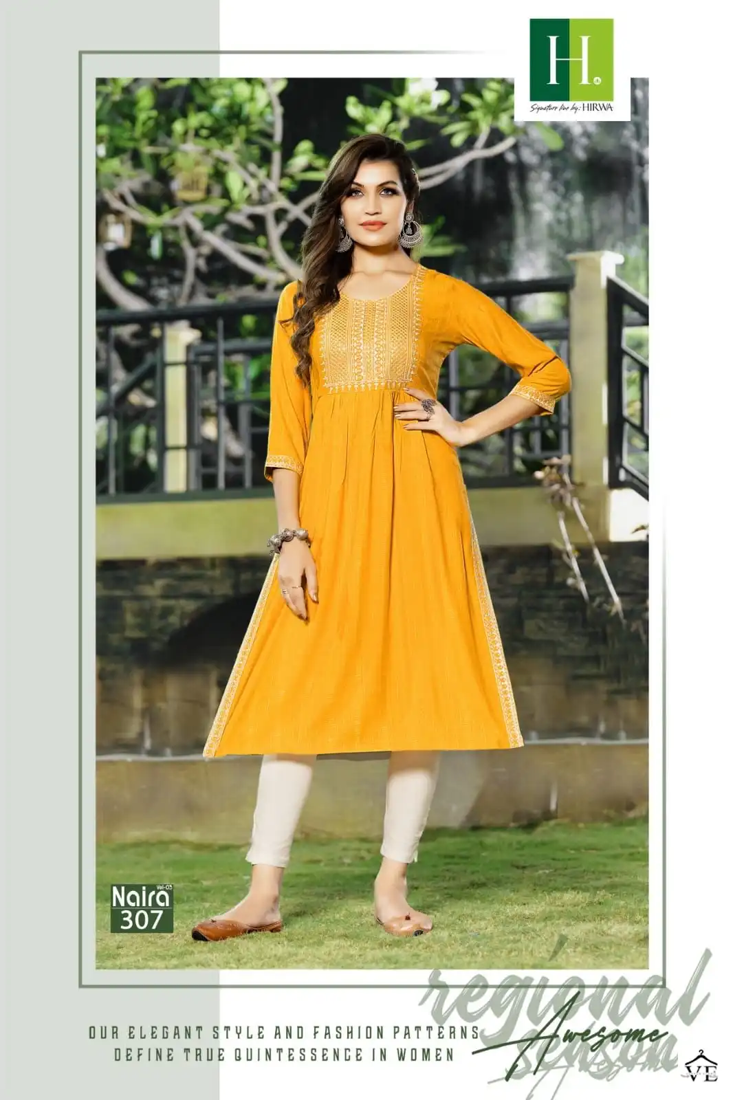Hirwa Naira Vol 3 Fancy Viscose Rayon Wholesale Naira Cut Kurti Catalog — Wholesale Kurtis, MPA wholesale from Surat - Gallery Image 7