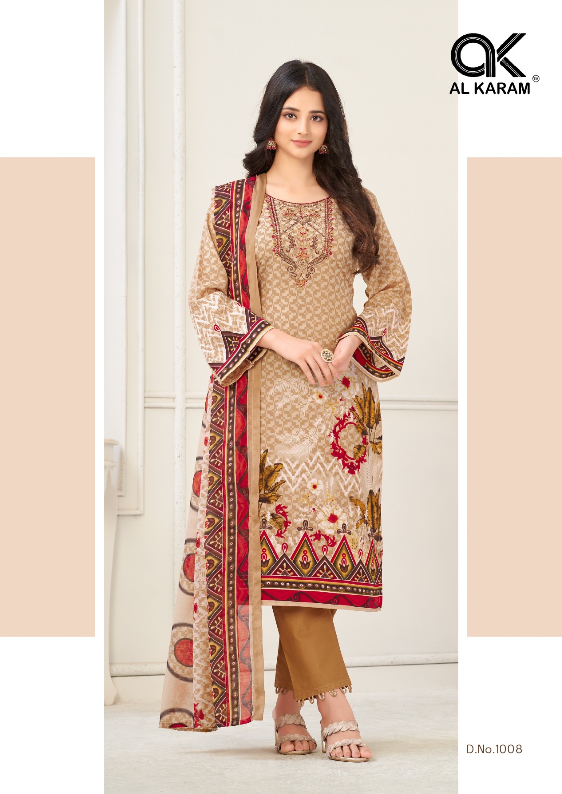 Al Karam Nairah Cotton Wholesale Pakistani Salwar Suit Catalog — Wholesale Salwar Suits, Alkaram wholesale from Surat - Gallery Image 8
