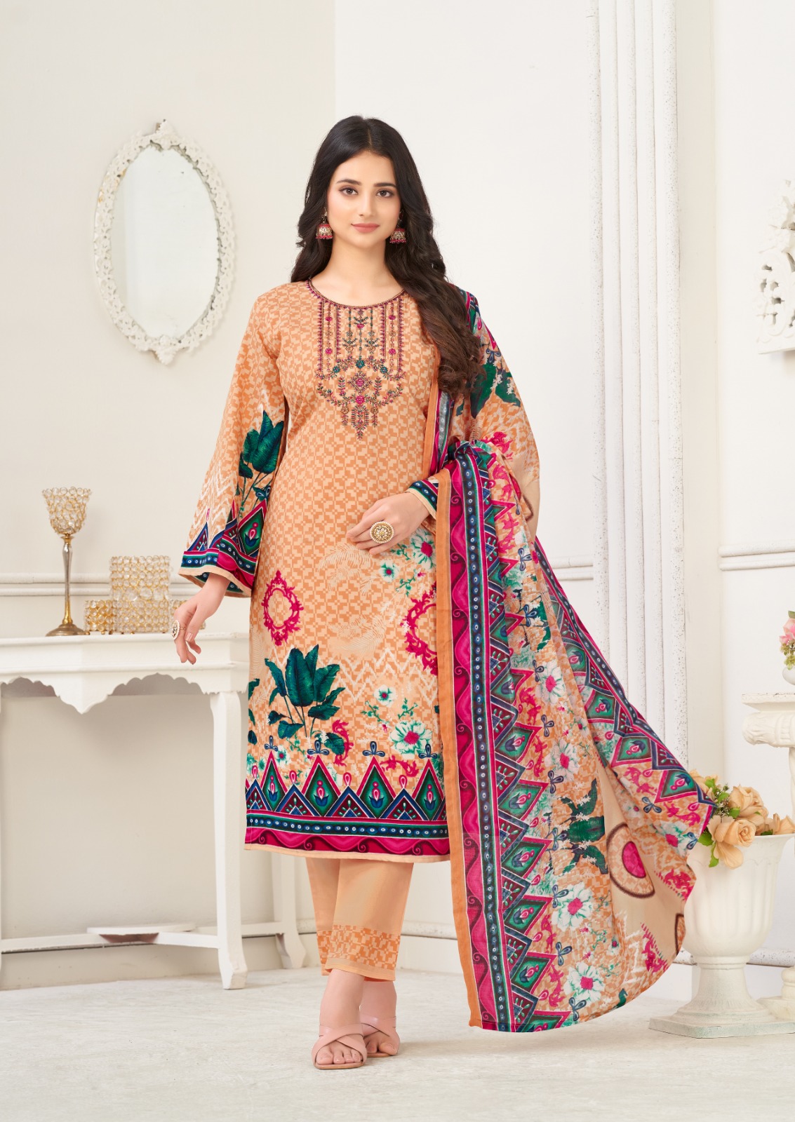Al Karam Nairah Cotton Wholesale Pakistani Salwar Suit Catalog — Wholesale Salwar Suits, Alkaram wholesale from Surat - Gallery Image 2