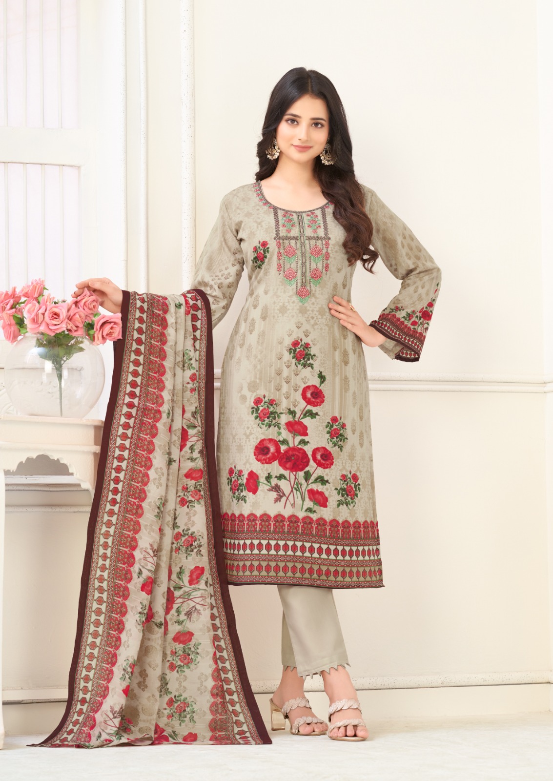 Al Karam Nairah Cotton Wholesale Pakistani Salwar Suit Catalog — Wholesale Salwar Suits, Alkaram wholesale from Surat - Gallery Image 3