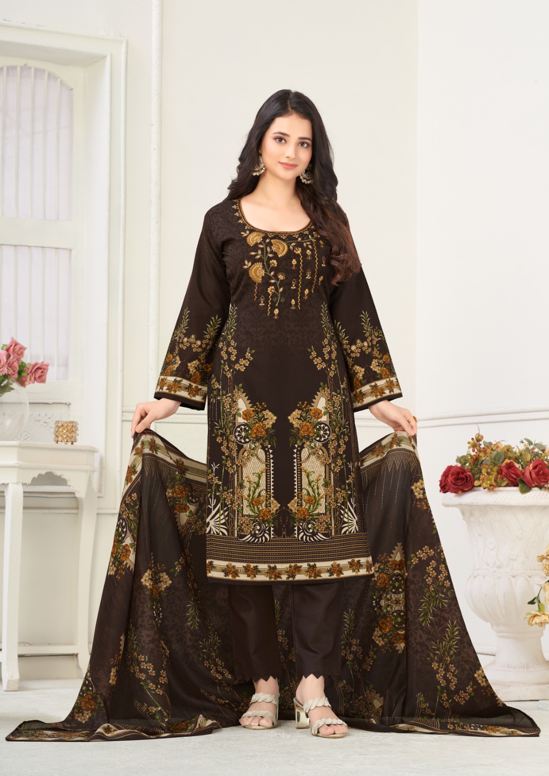 Al Karam Nairah Cotton Wholesale Pakistani Salwar Suit Catalog — Wholesale Salwar Suits, Alkaram wholesale from Surat - Gallery Image 4